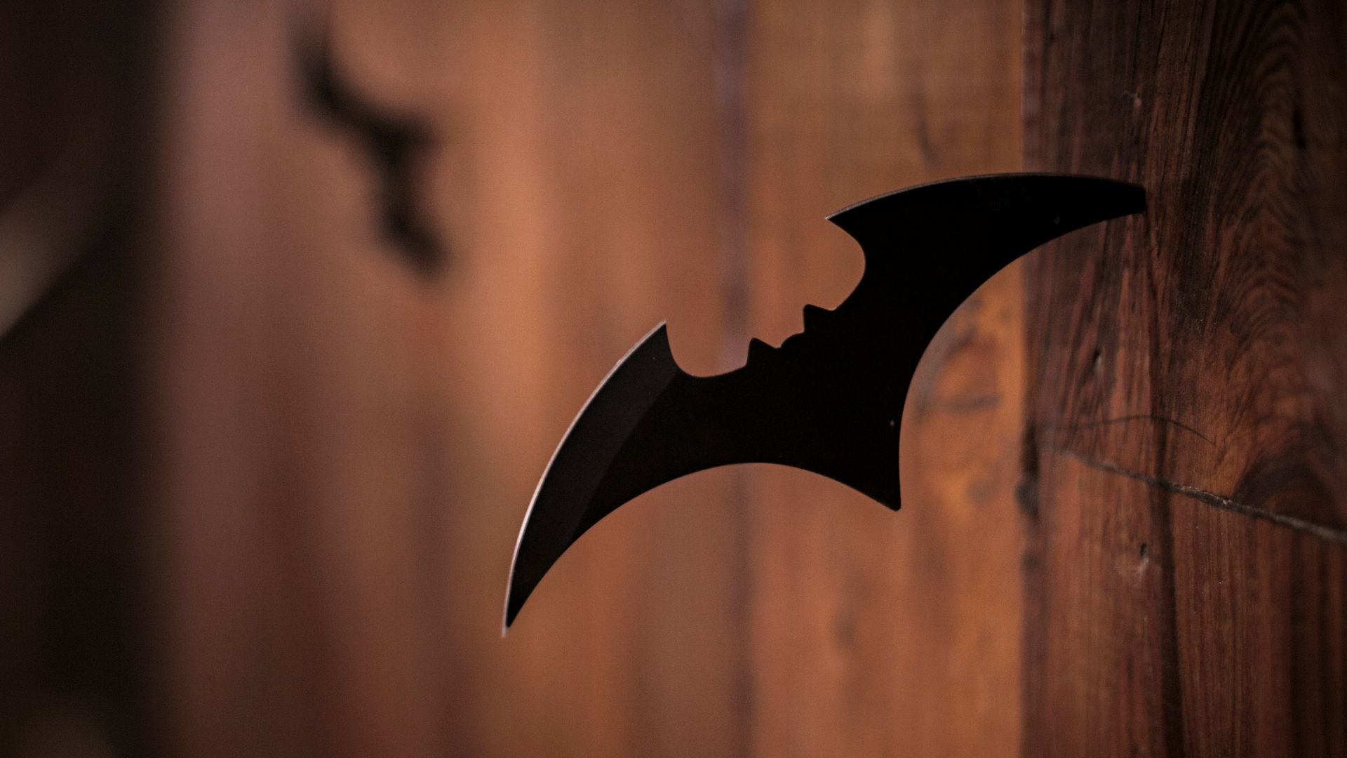 closeup photo of shuriken on wood