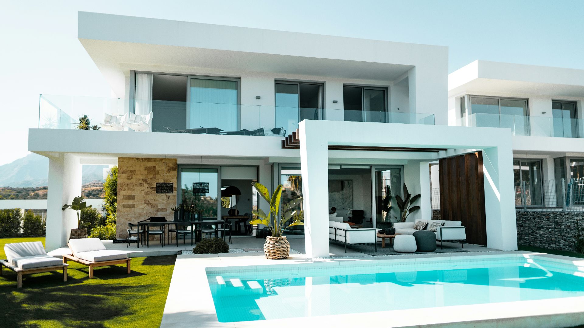 white and blue concrete building