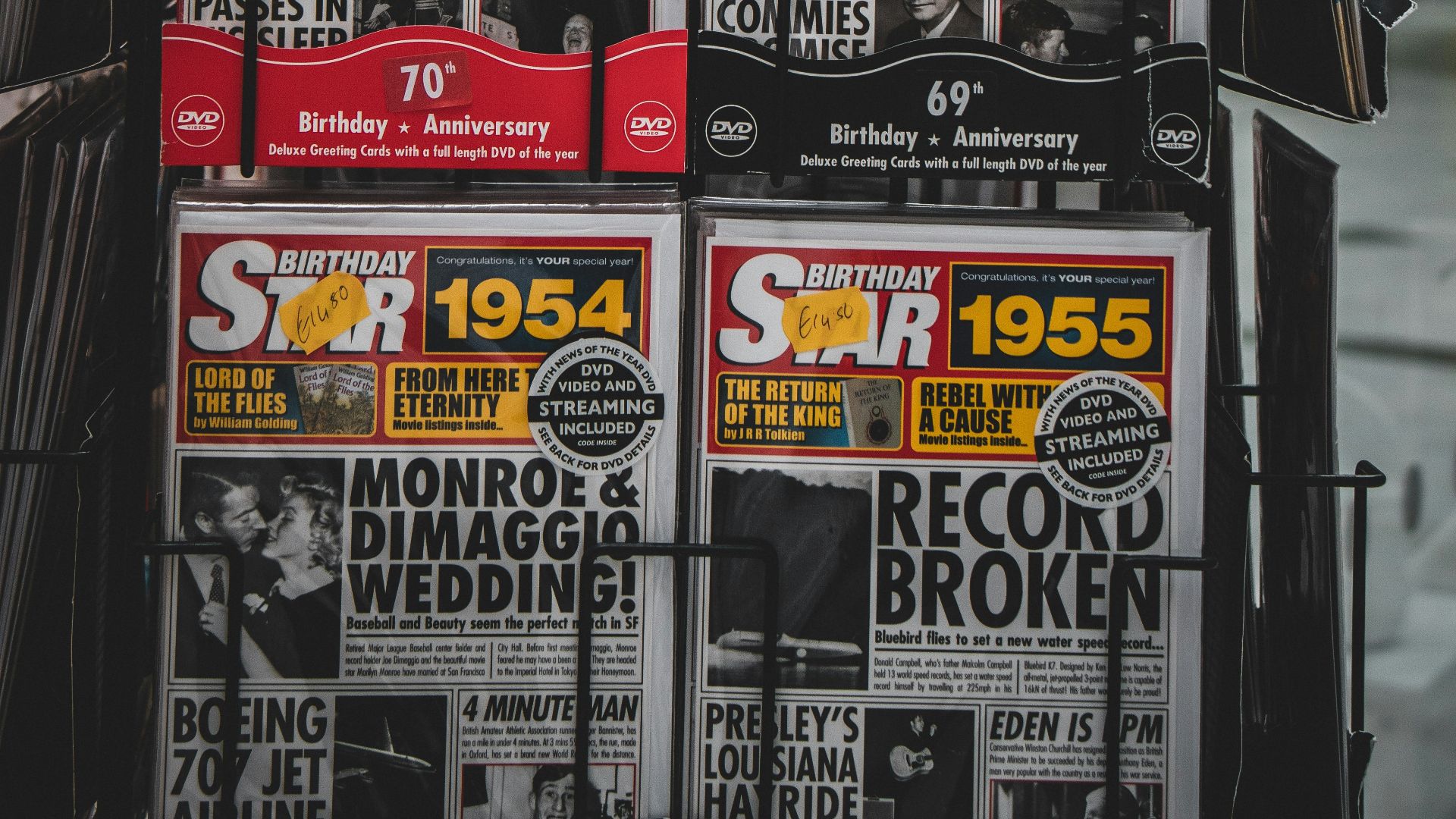 a group of magazines