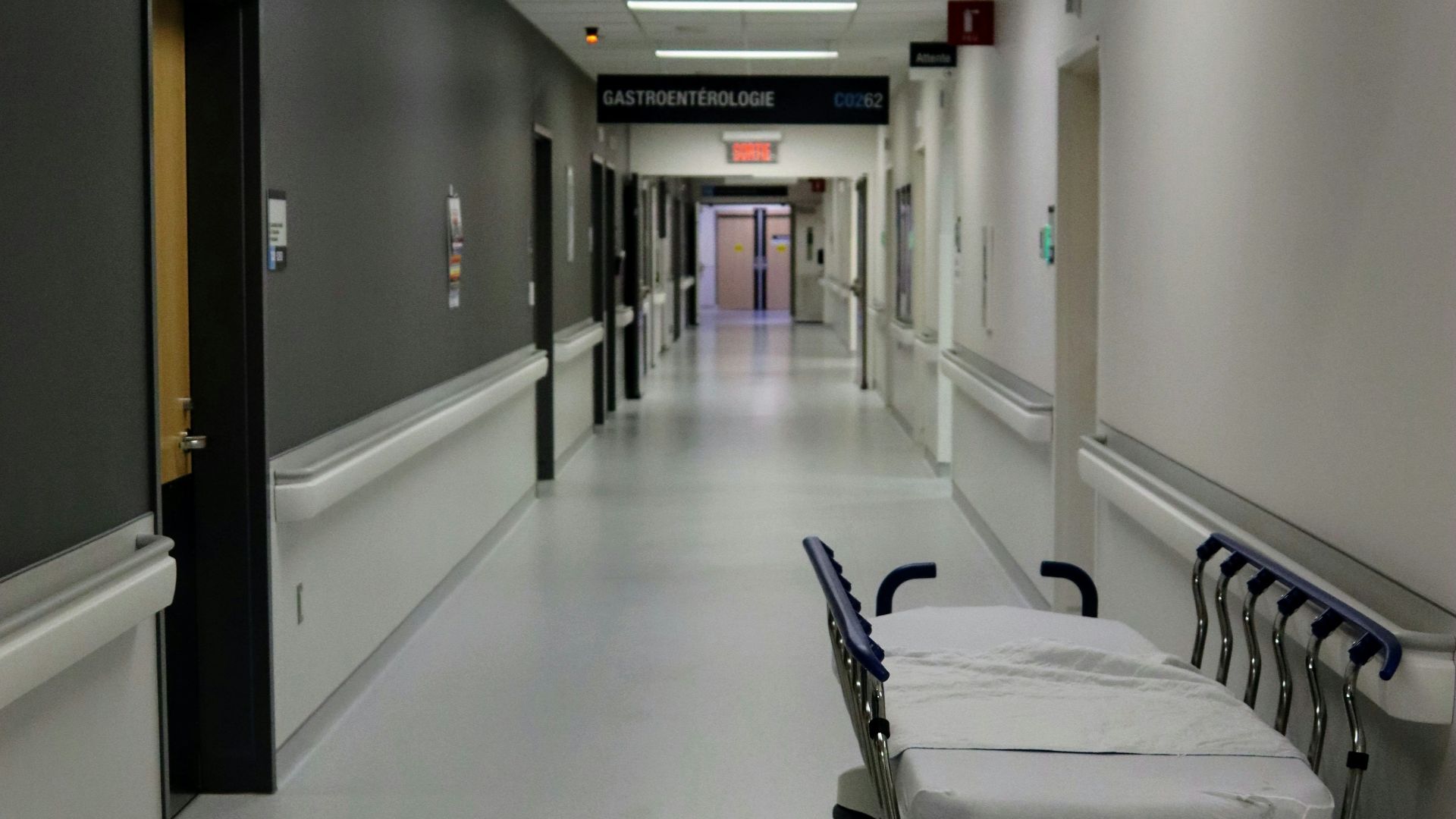 white and black hospital bed