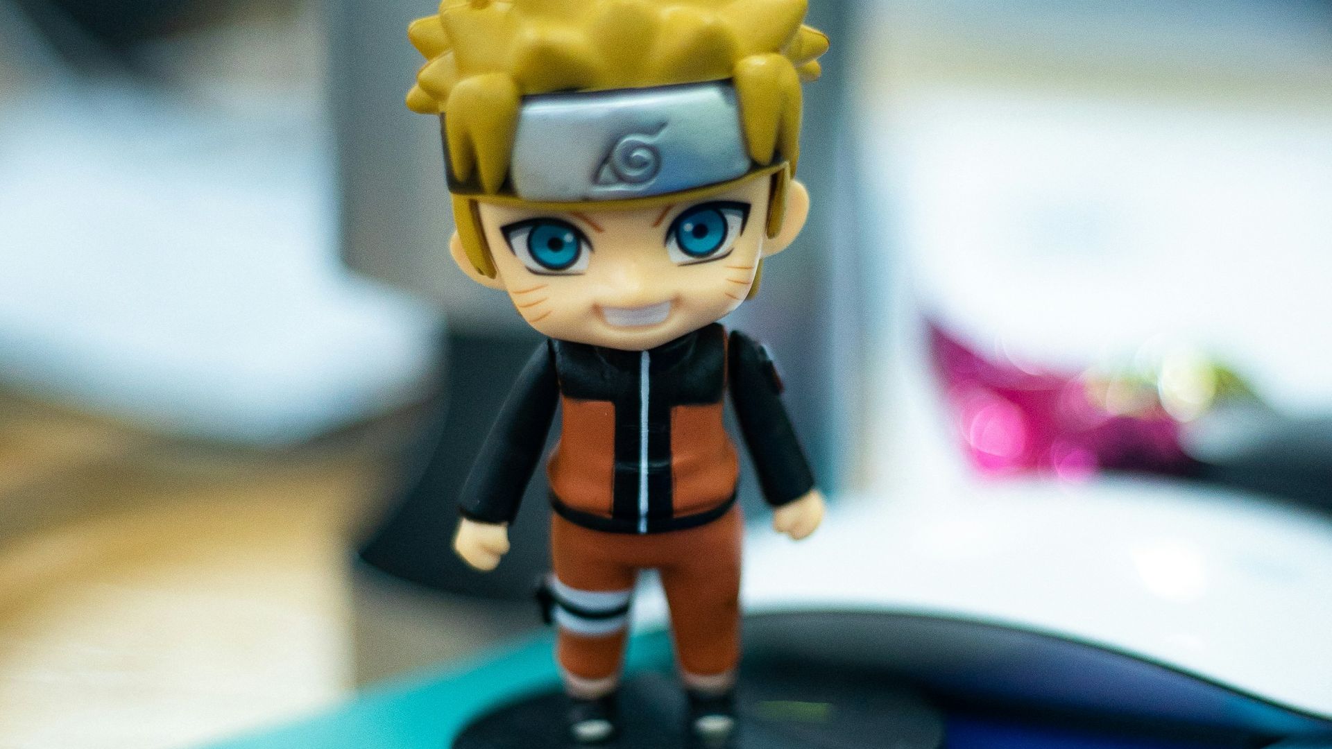 blue and yellow lego mini figure