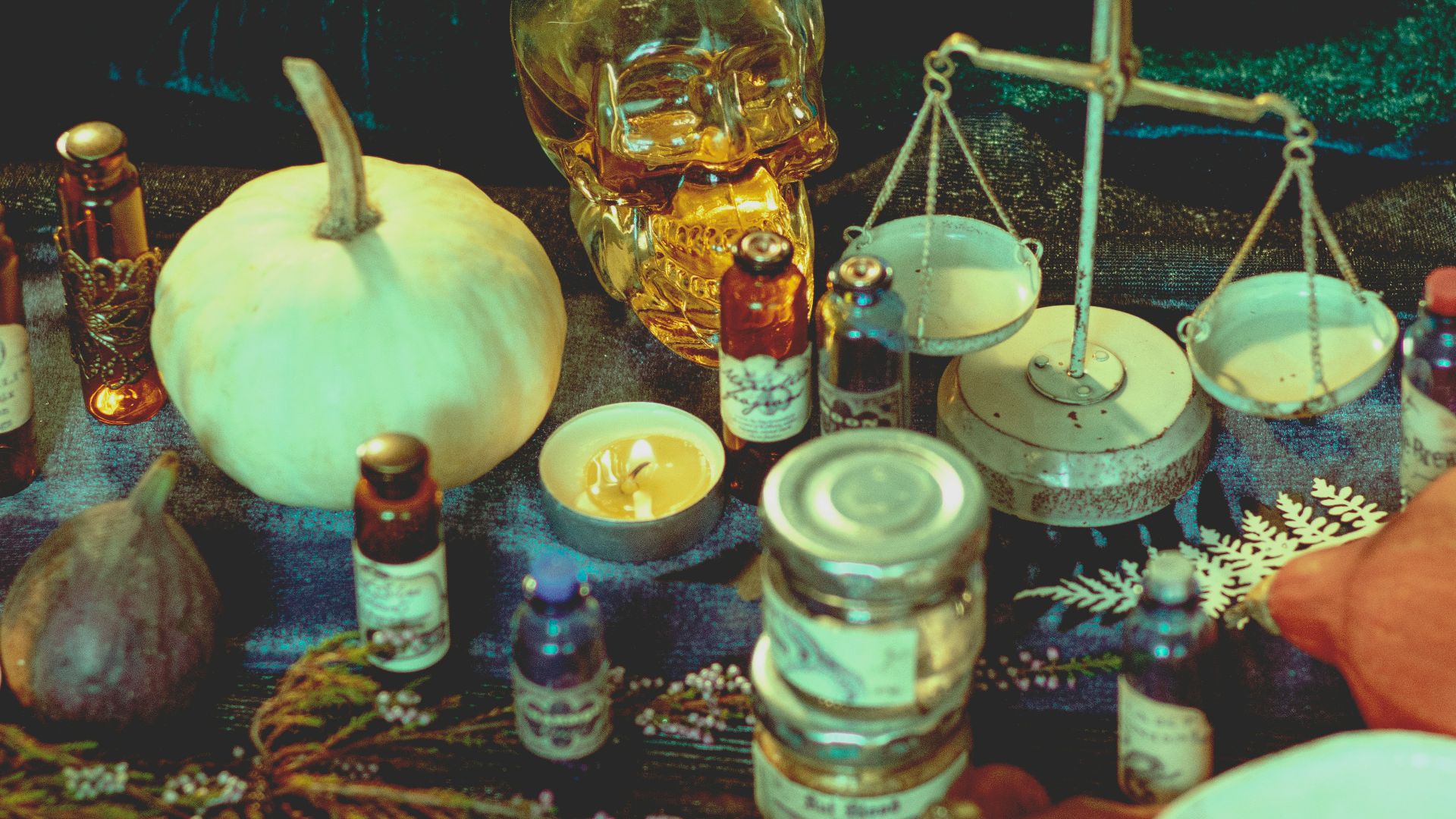 gold and white round ornament on table