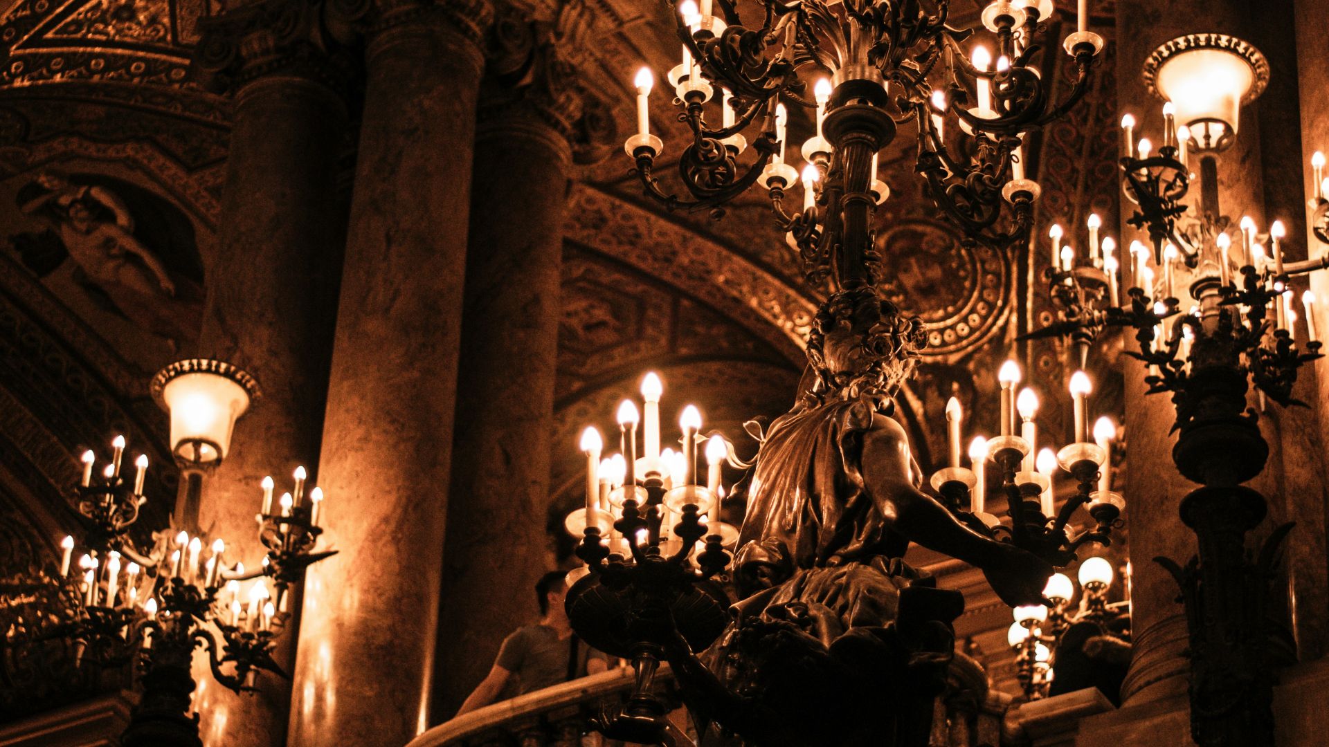 gold downlight chandelier