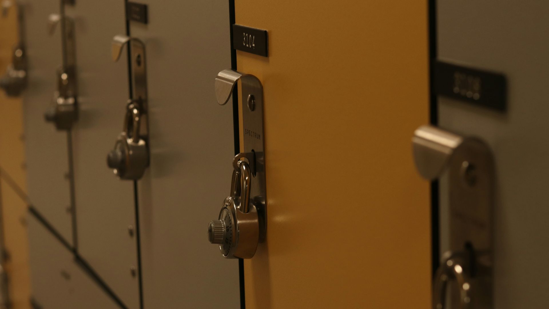gray and yellow locker
