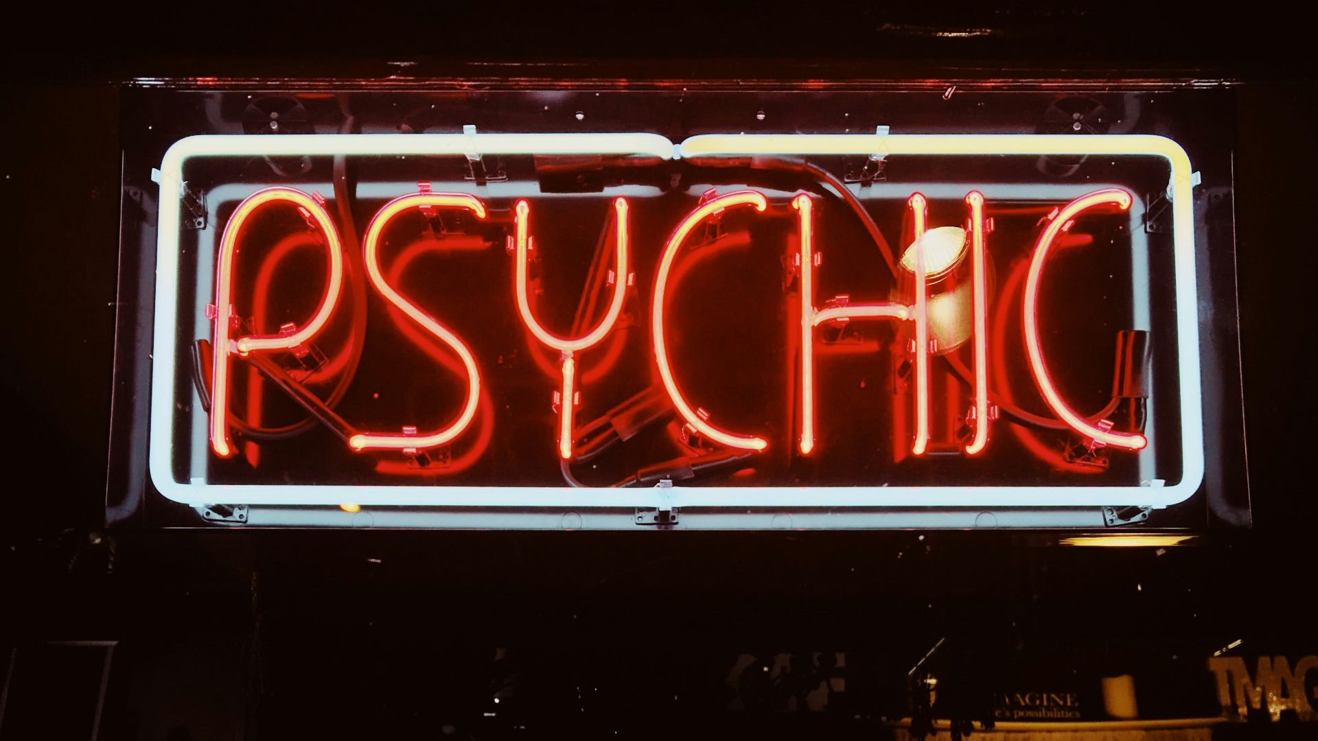red Psychic LED signage