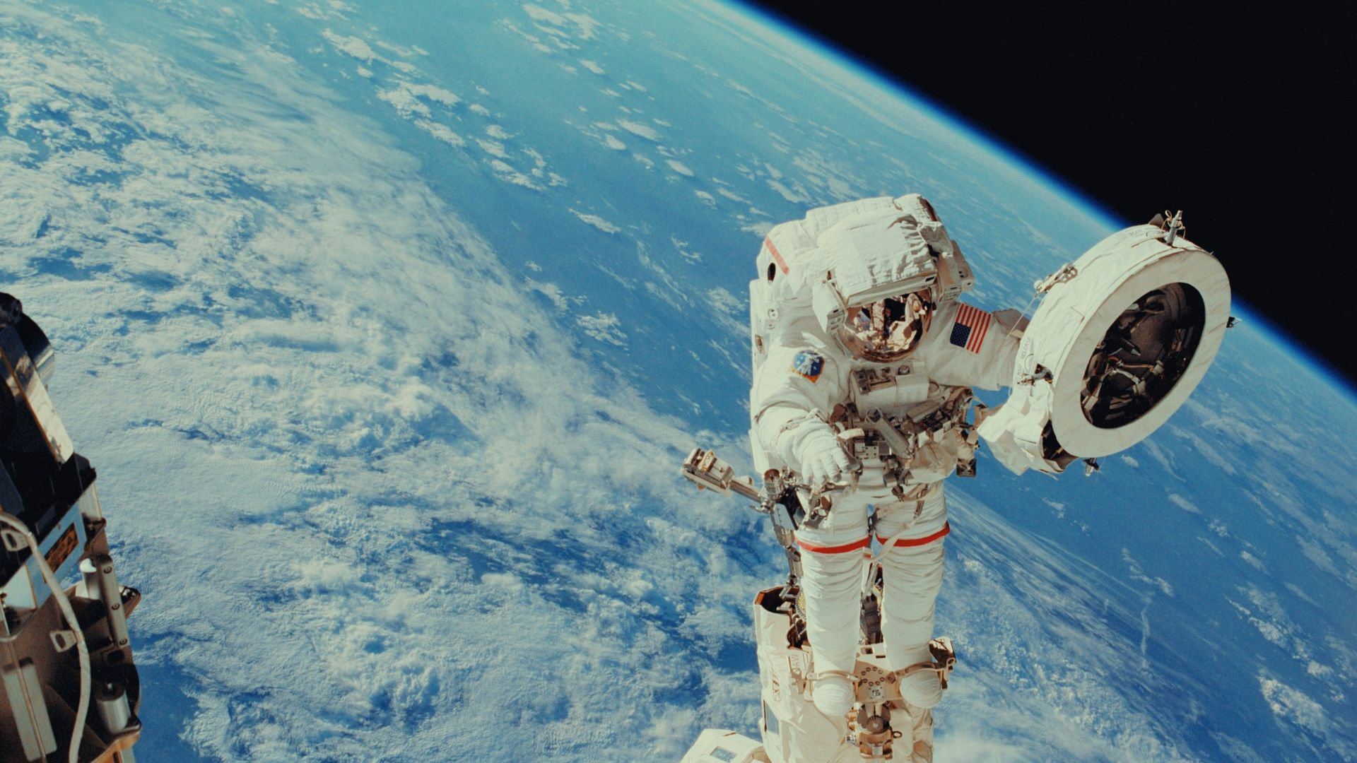 NASA astronaut performs extravehicular activity