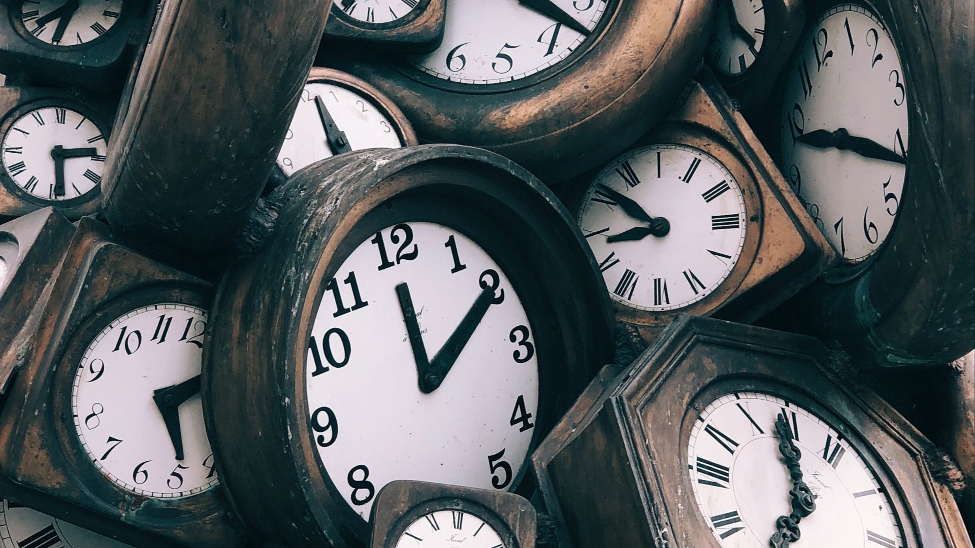 brown-and-white clocks