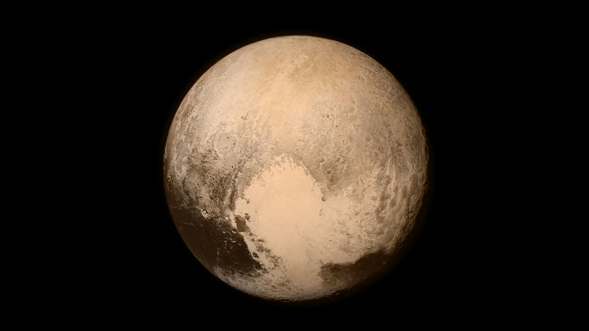 Pluto on a black background