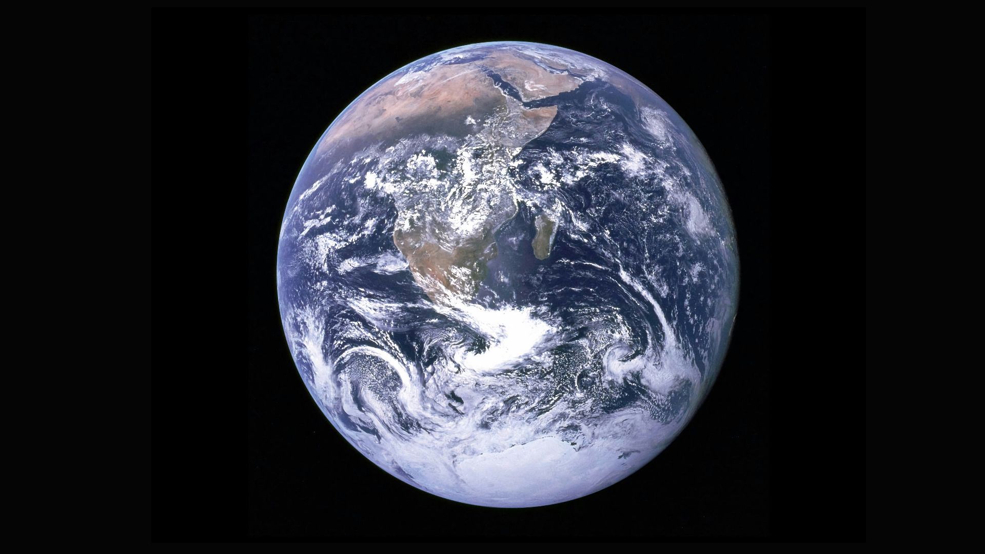 Earth with clouds above the African continent