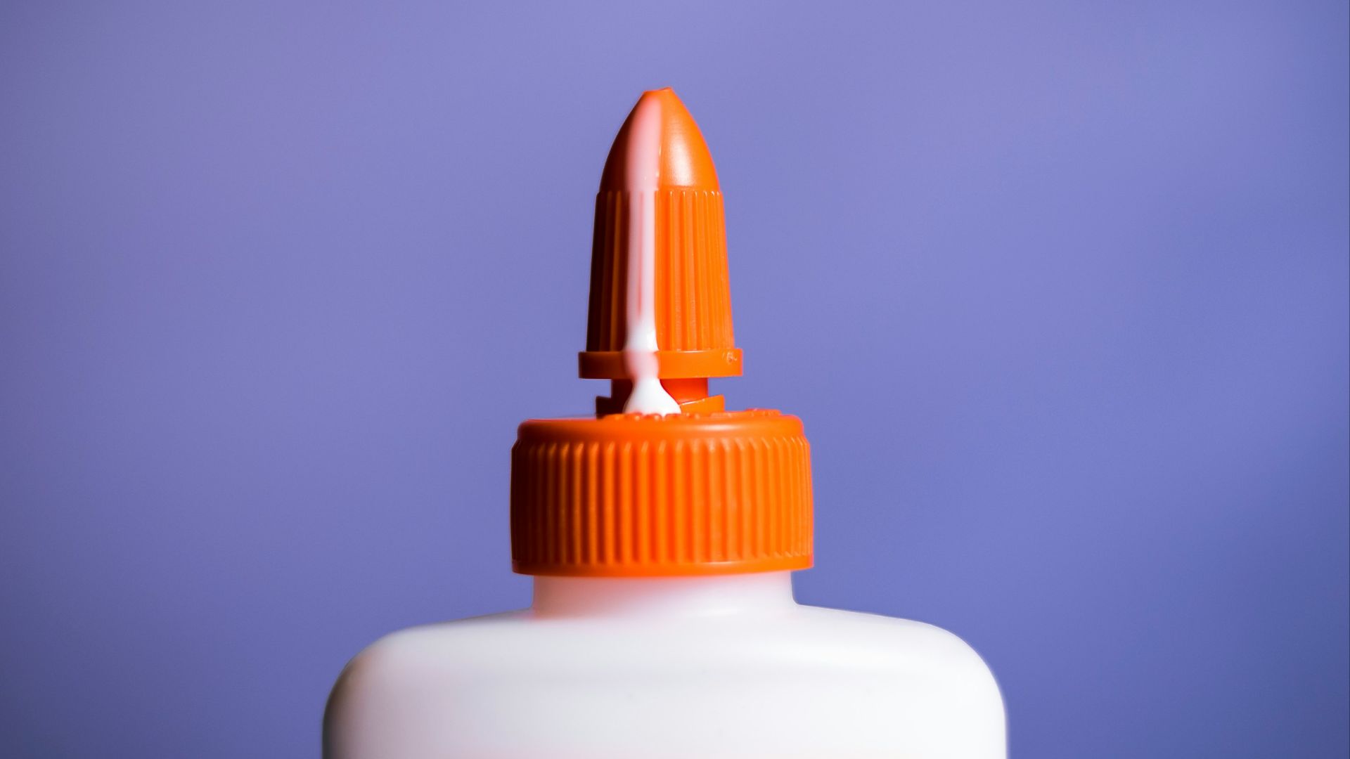 spilled glue on bottle