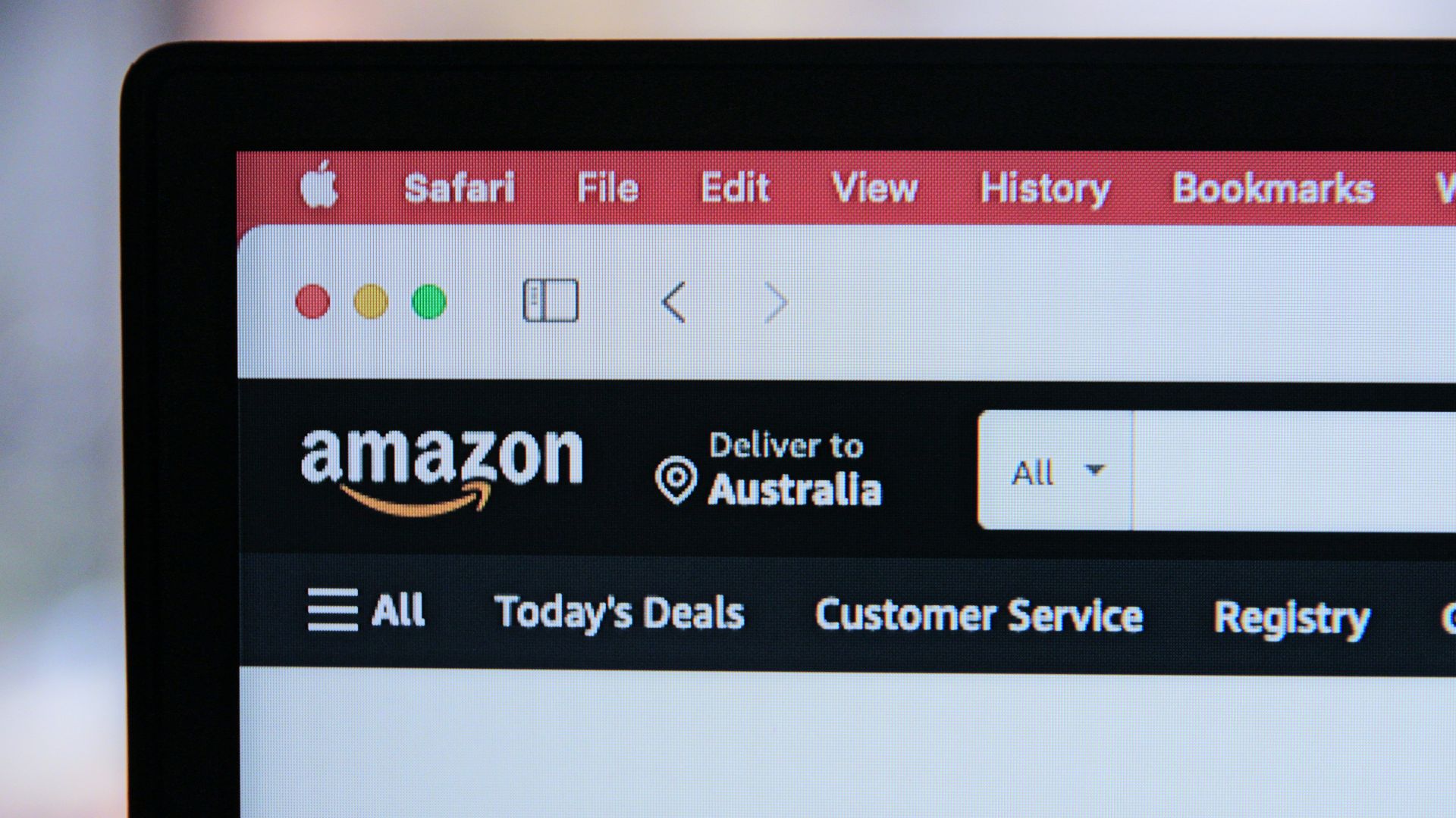 a computer screen with the amazon logo on it