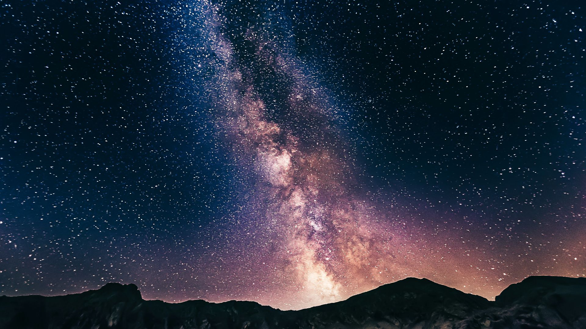 milky way on mountains