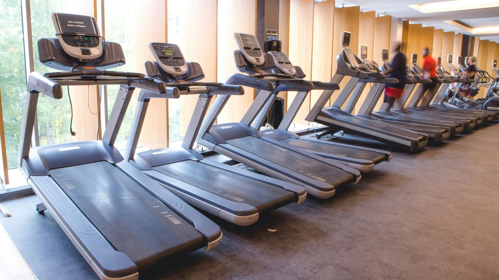 a gym with exercise equipment