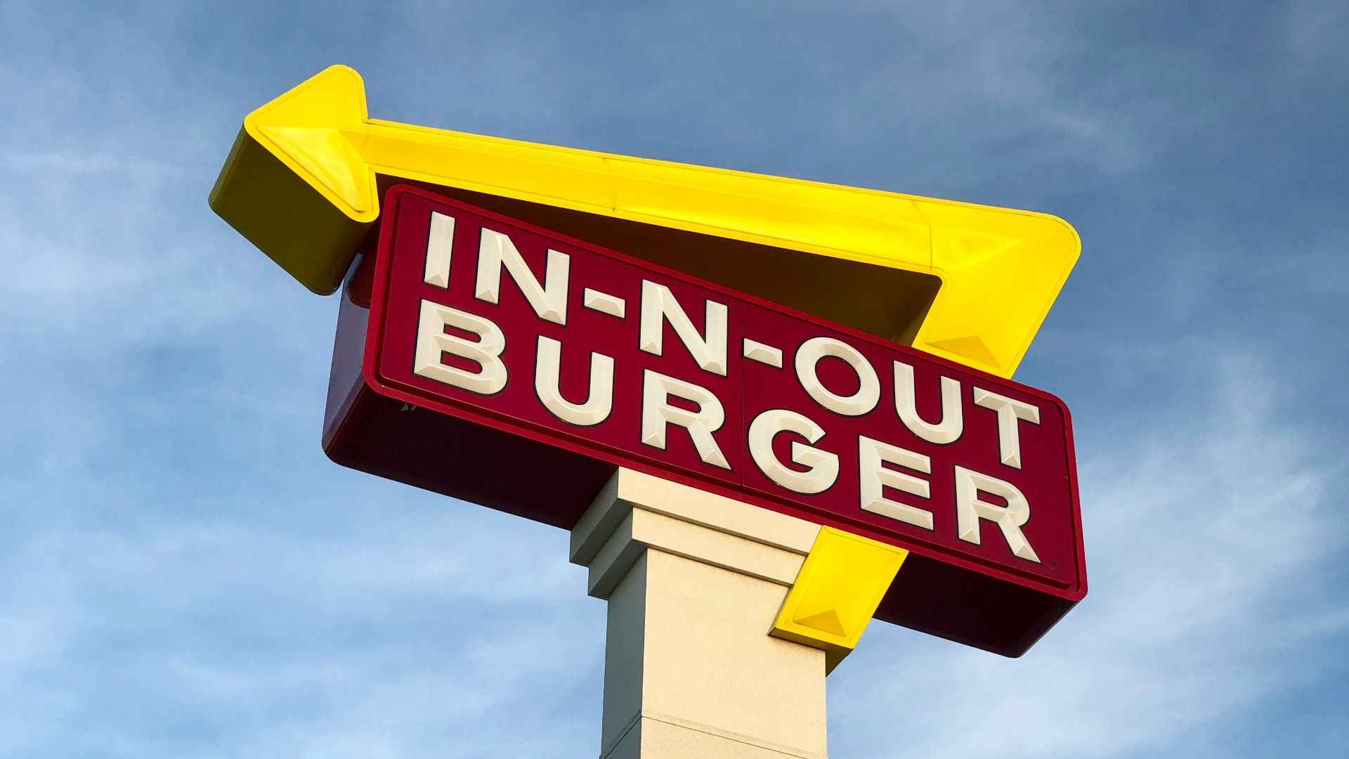 yellow and red In-N-Out Burger signage