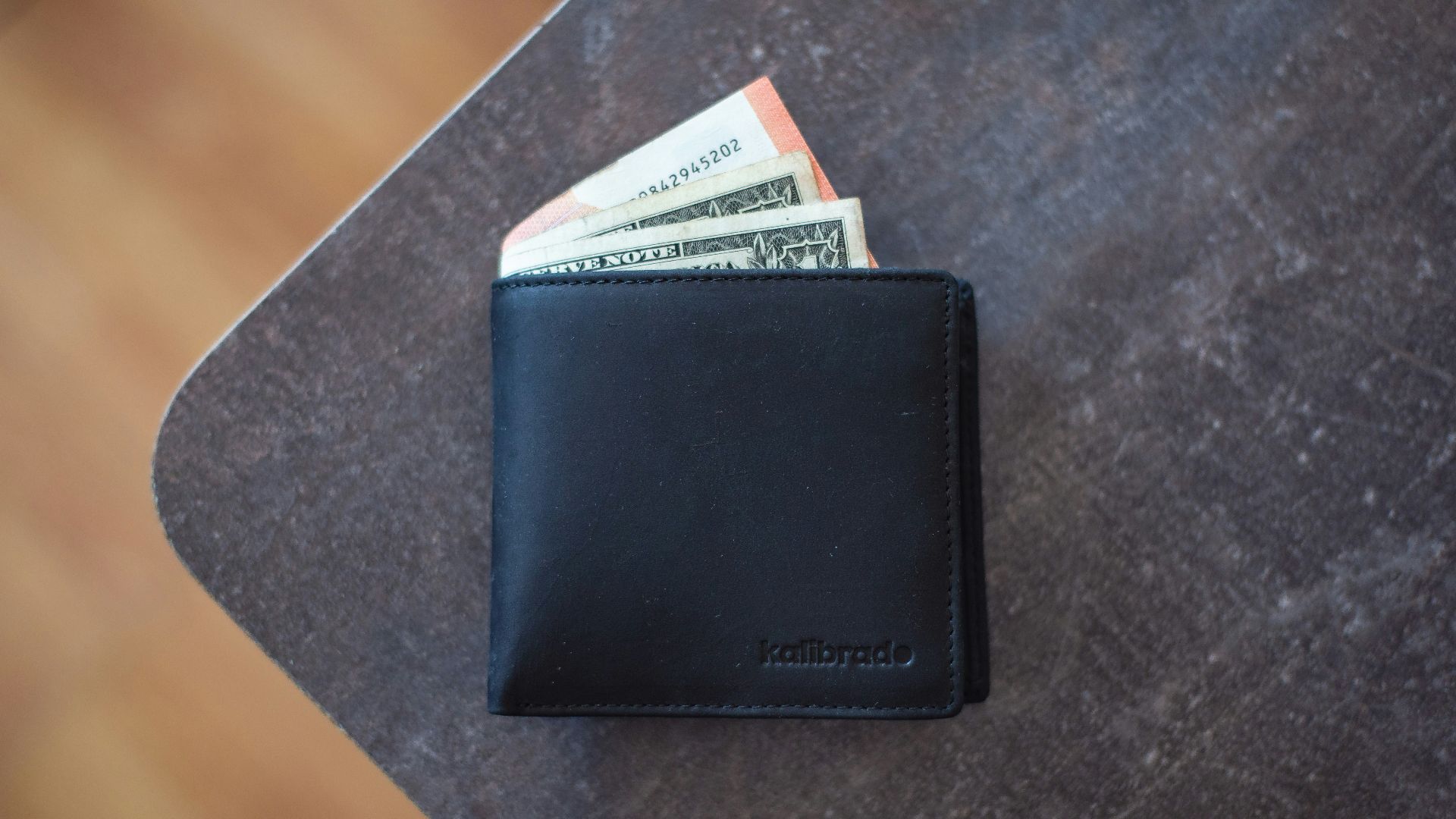 black leather wallet