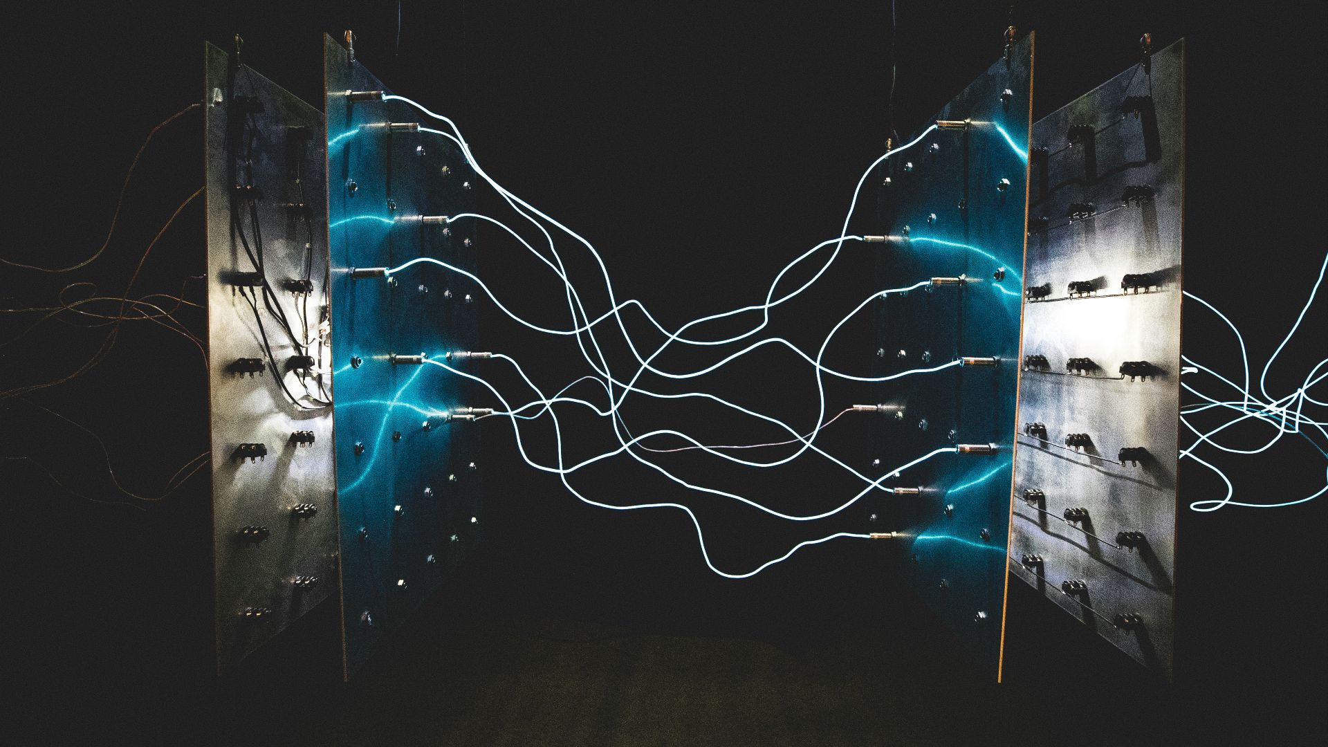 two square blue LED lights