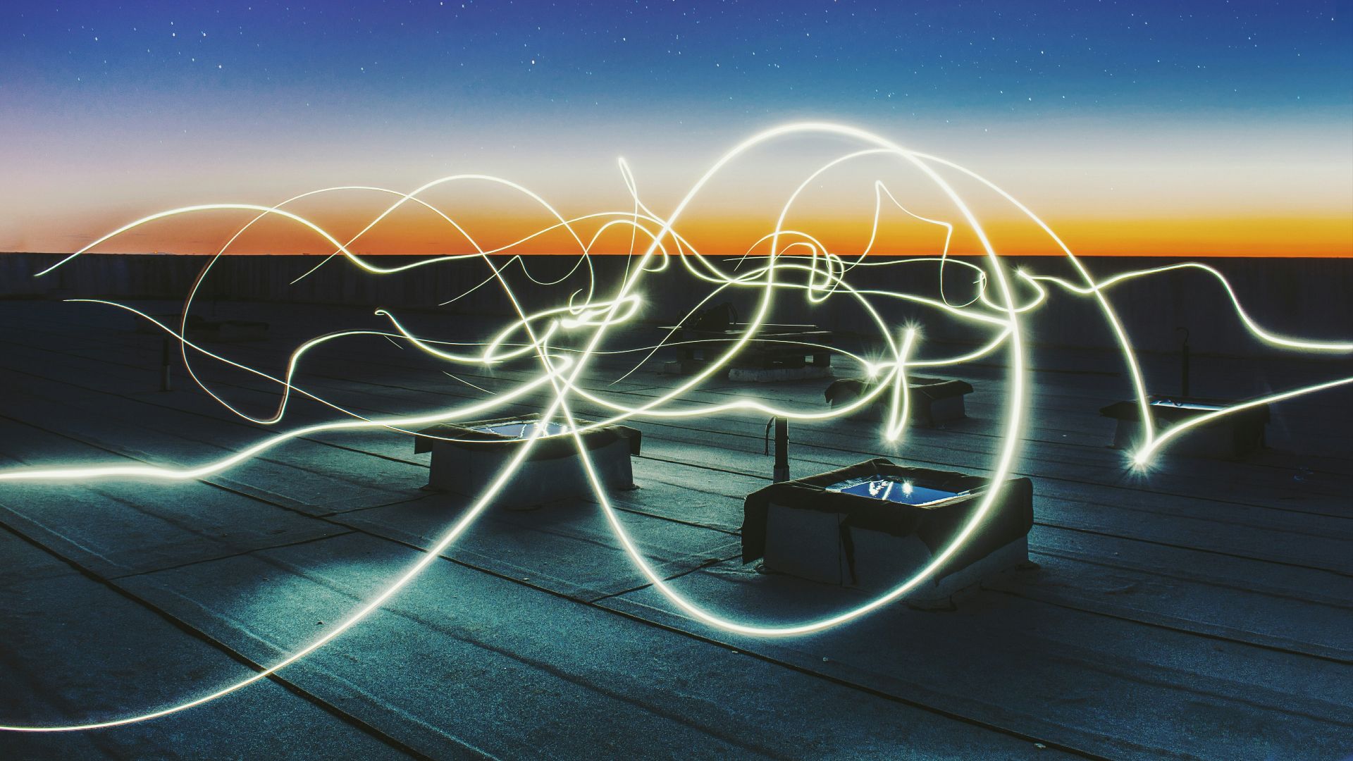 time lapse photography of square containers at night