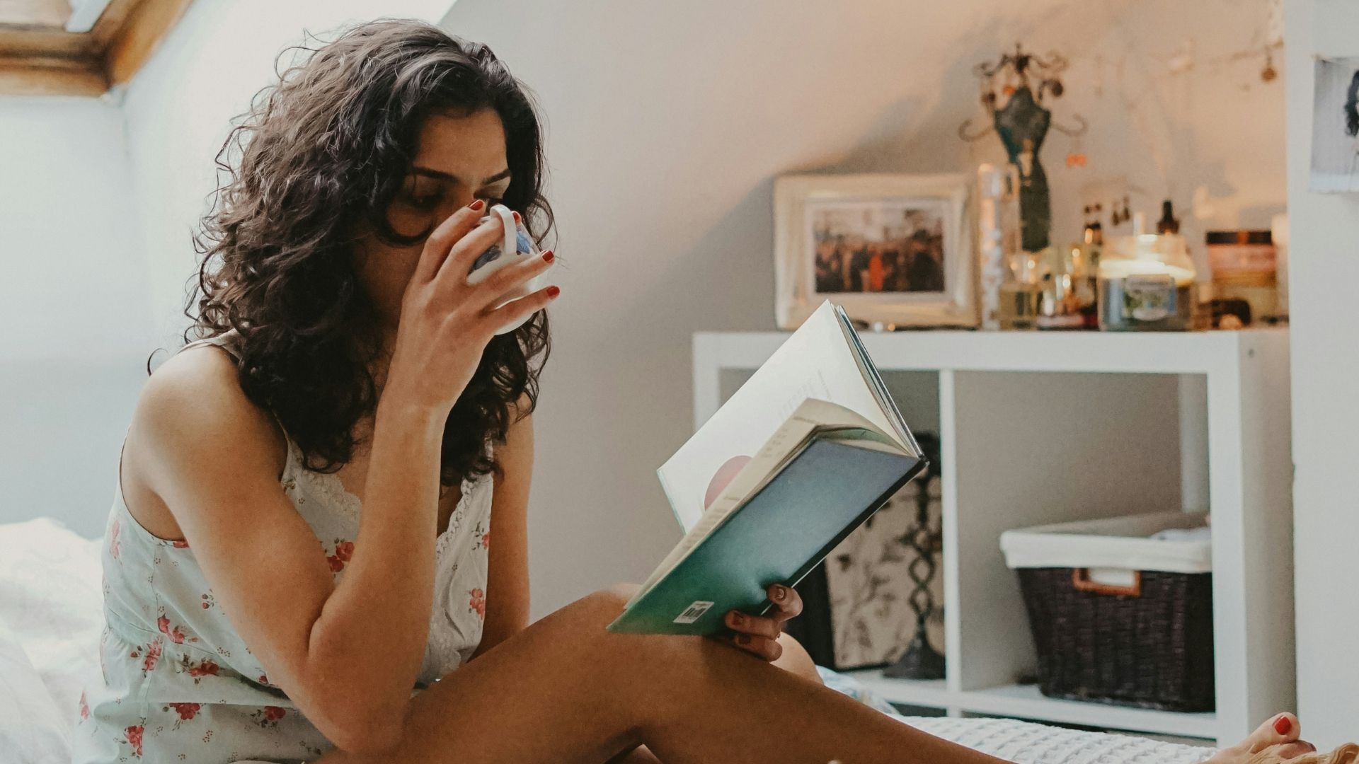 woman holding book