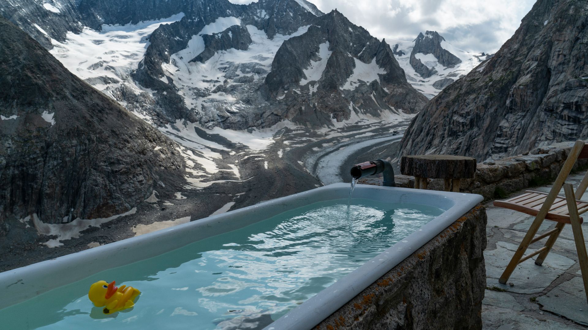 yellow duck toy on pool