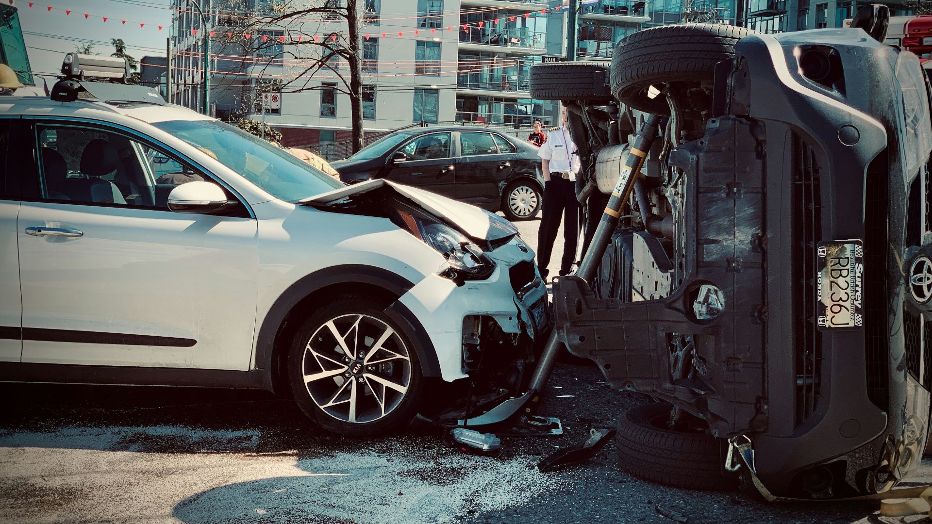 a car that has crashed into another car