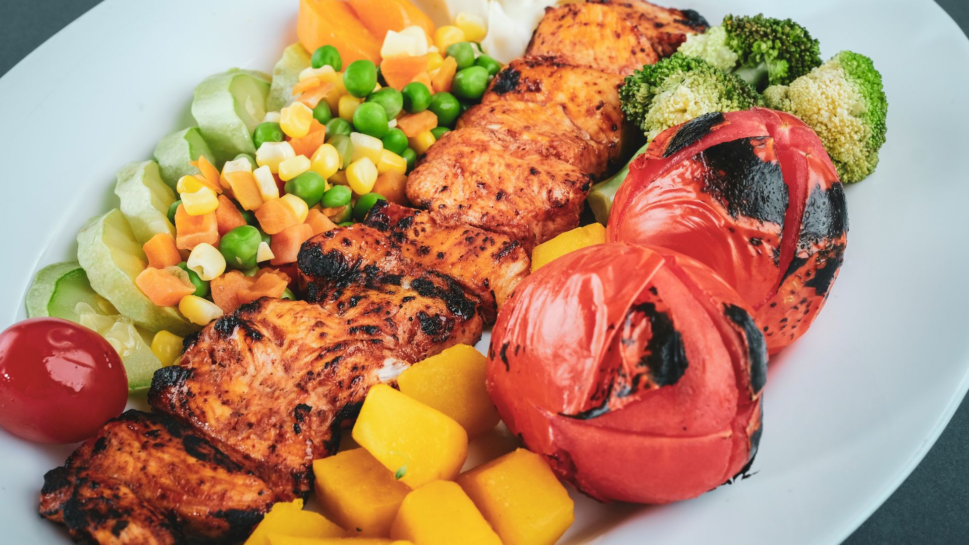cooked food on white ceramic plate