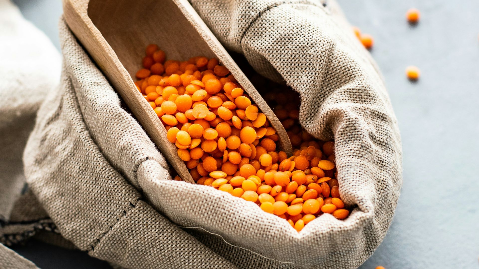 orange beans in sack