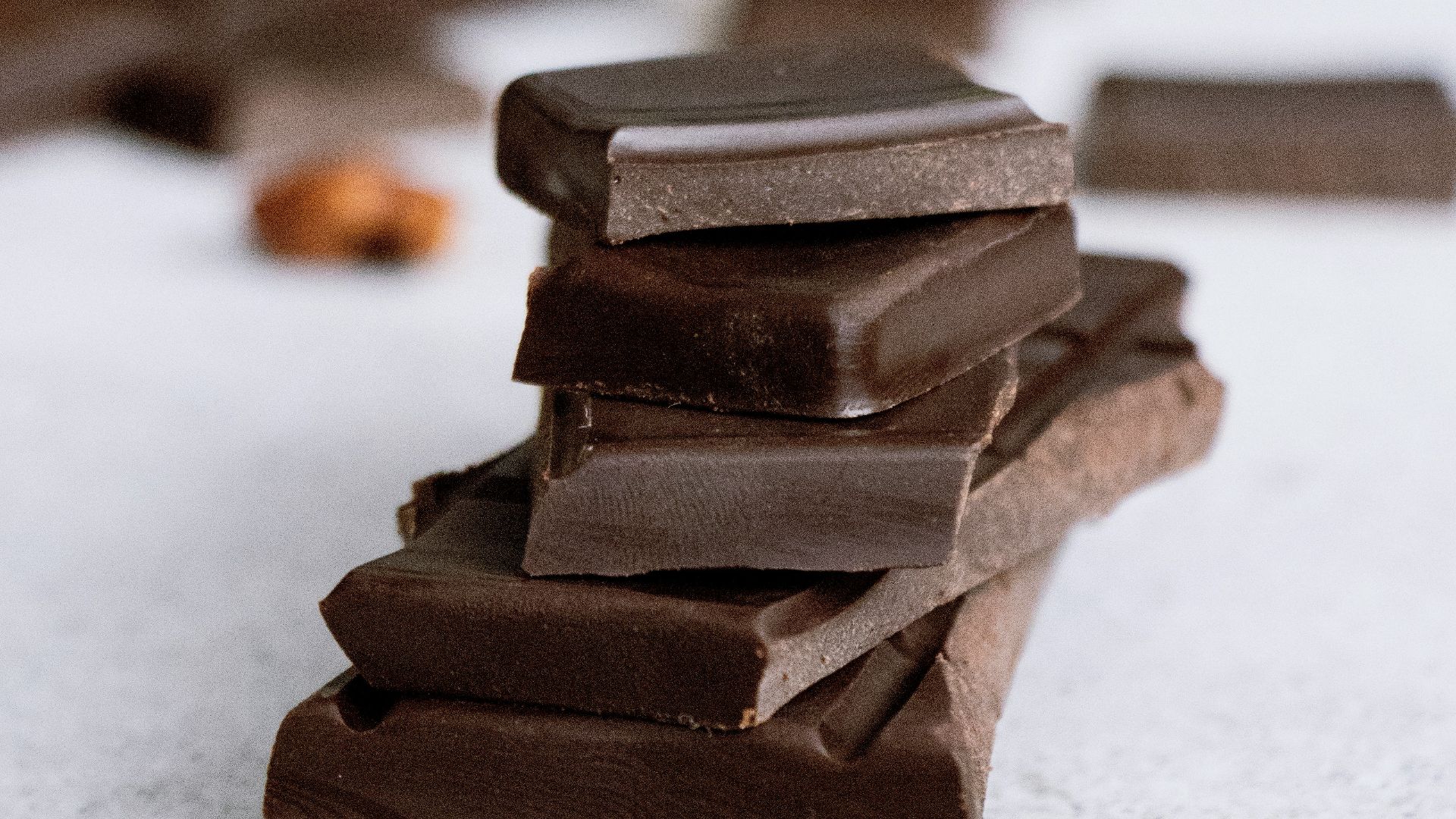 brown chocolate bars on white surface