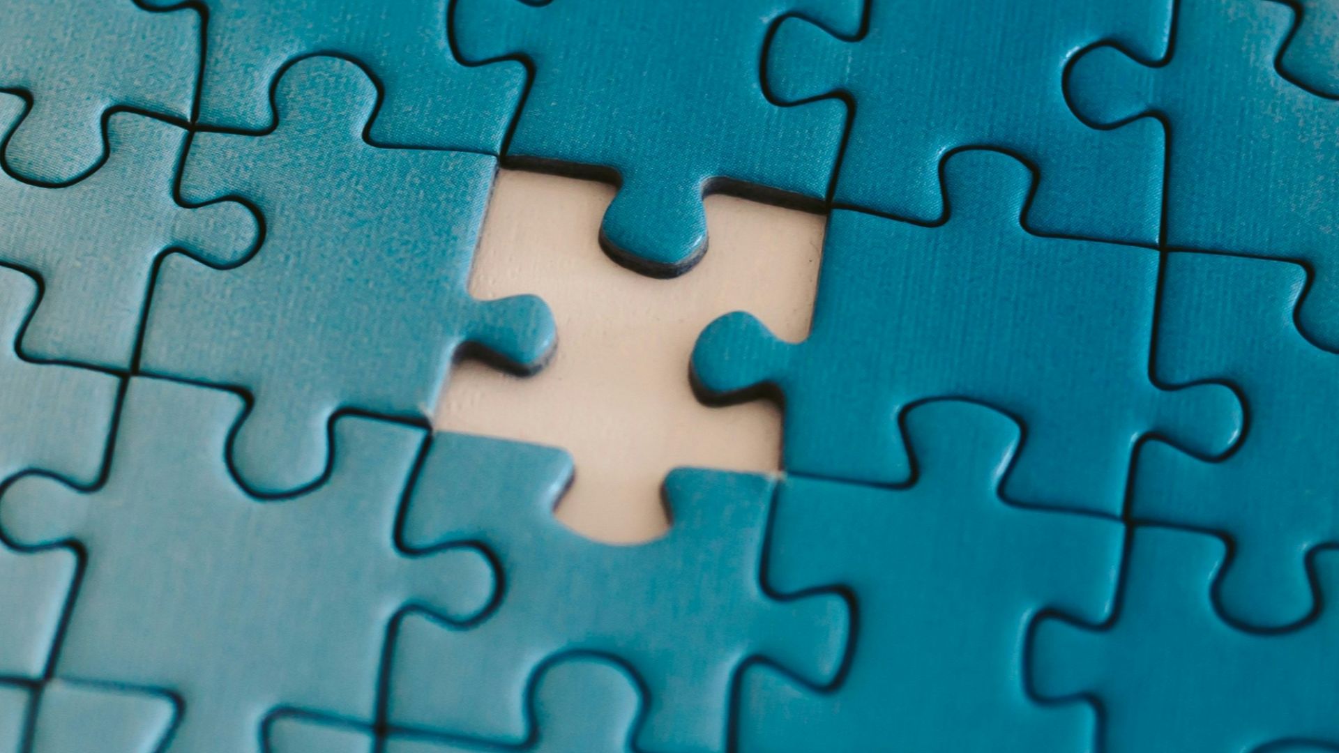 A piece of a puzzle with a missing piece