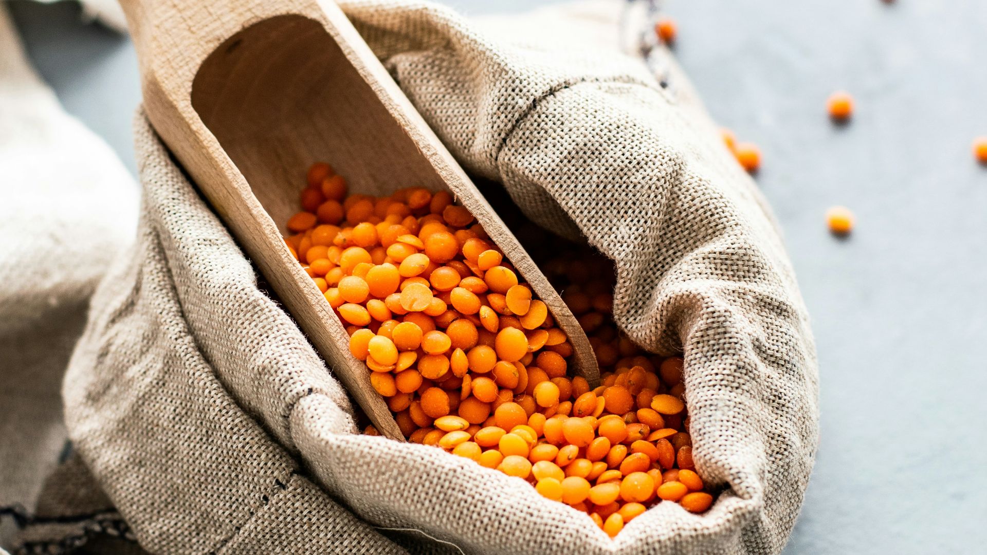 orange beans in sack