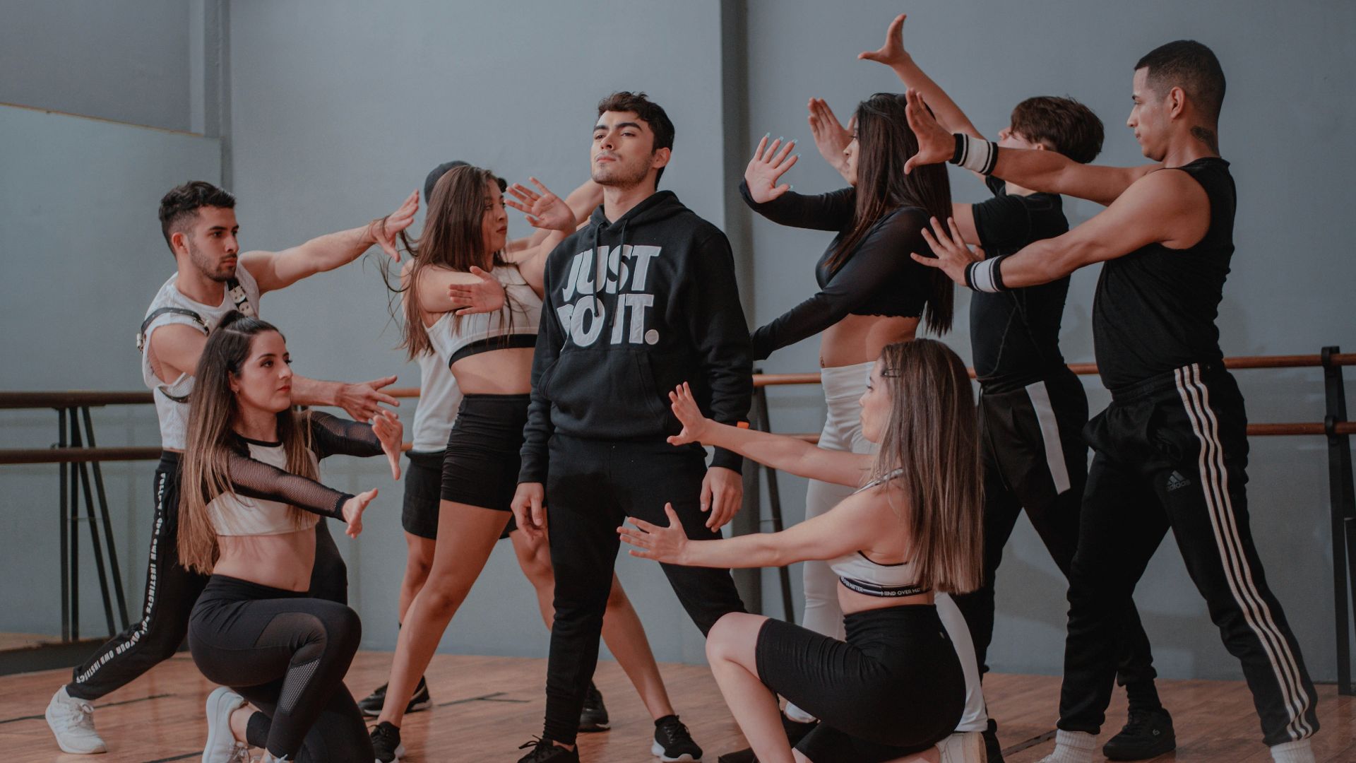 group of women in black and white crew neck t-shirts
