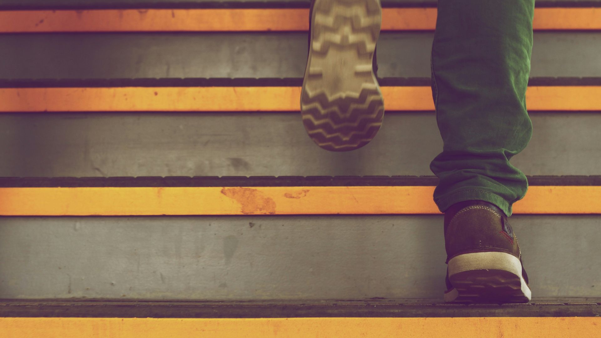 person wearing green pants