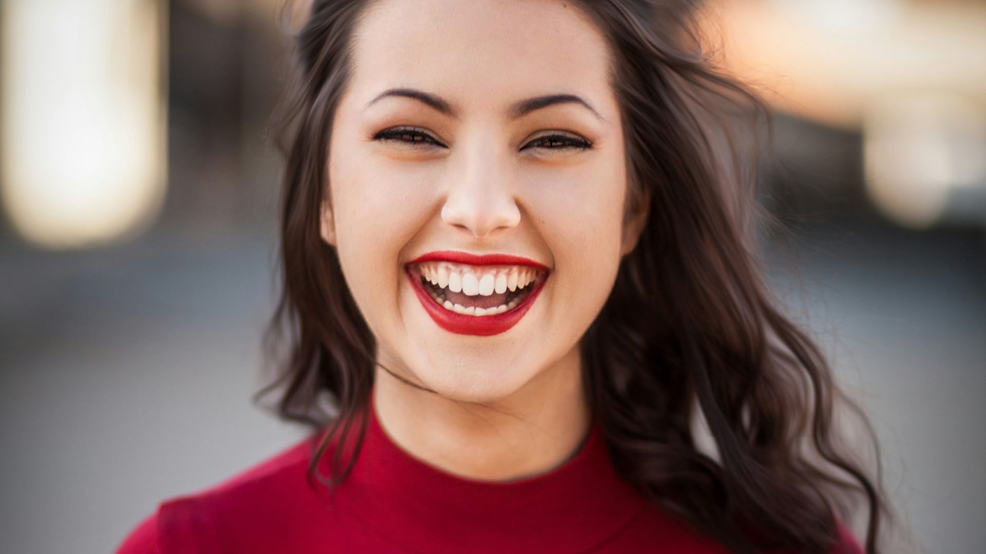 closeup photography of woman smiling