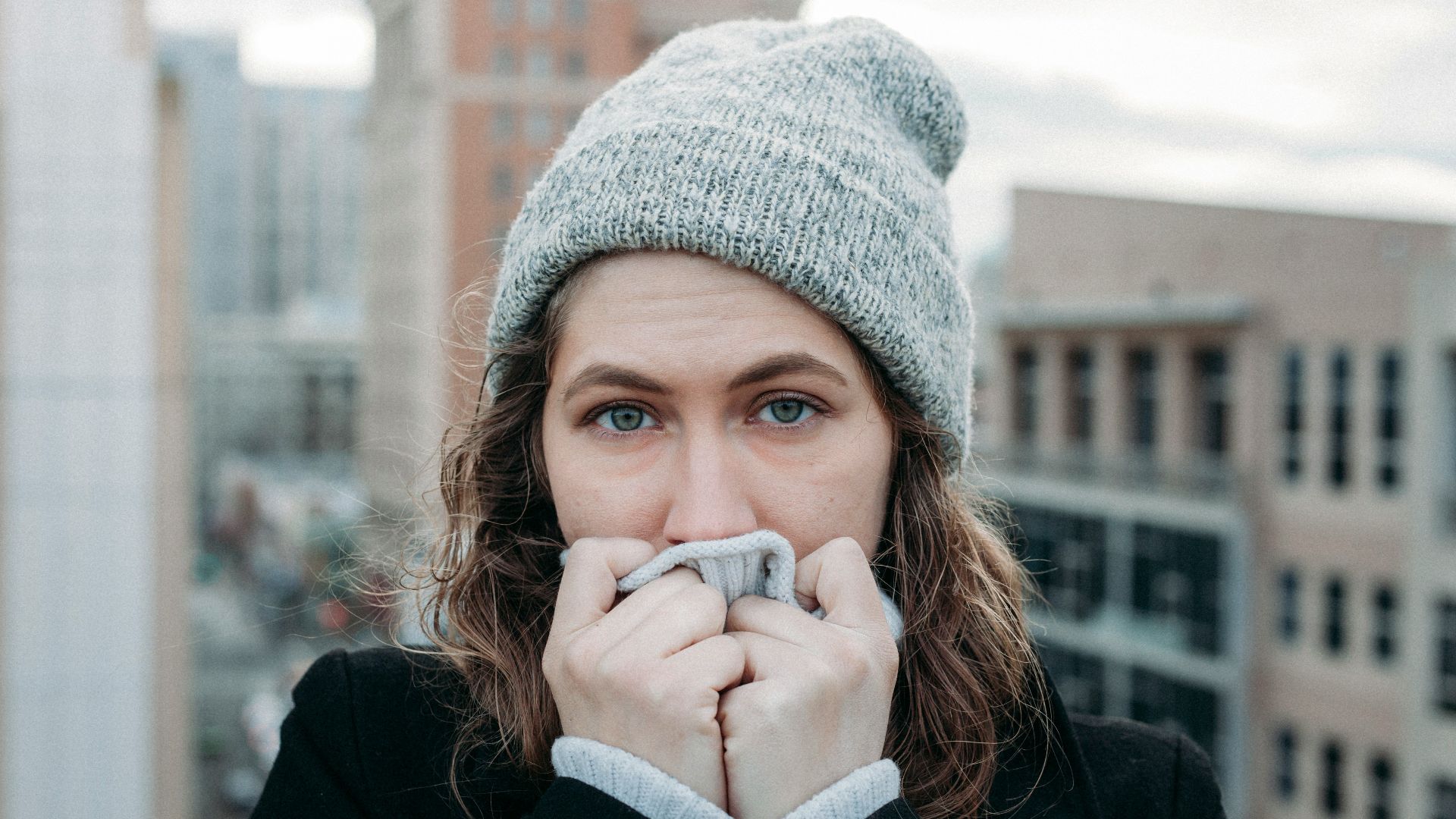 woman on top of the building photo