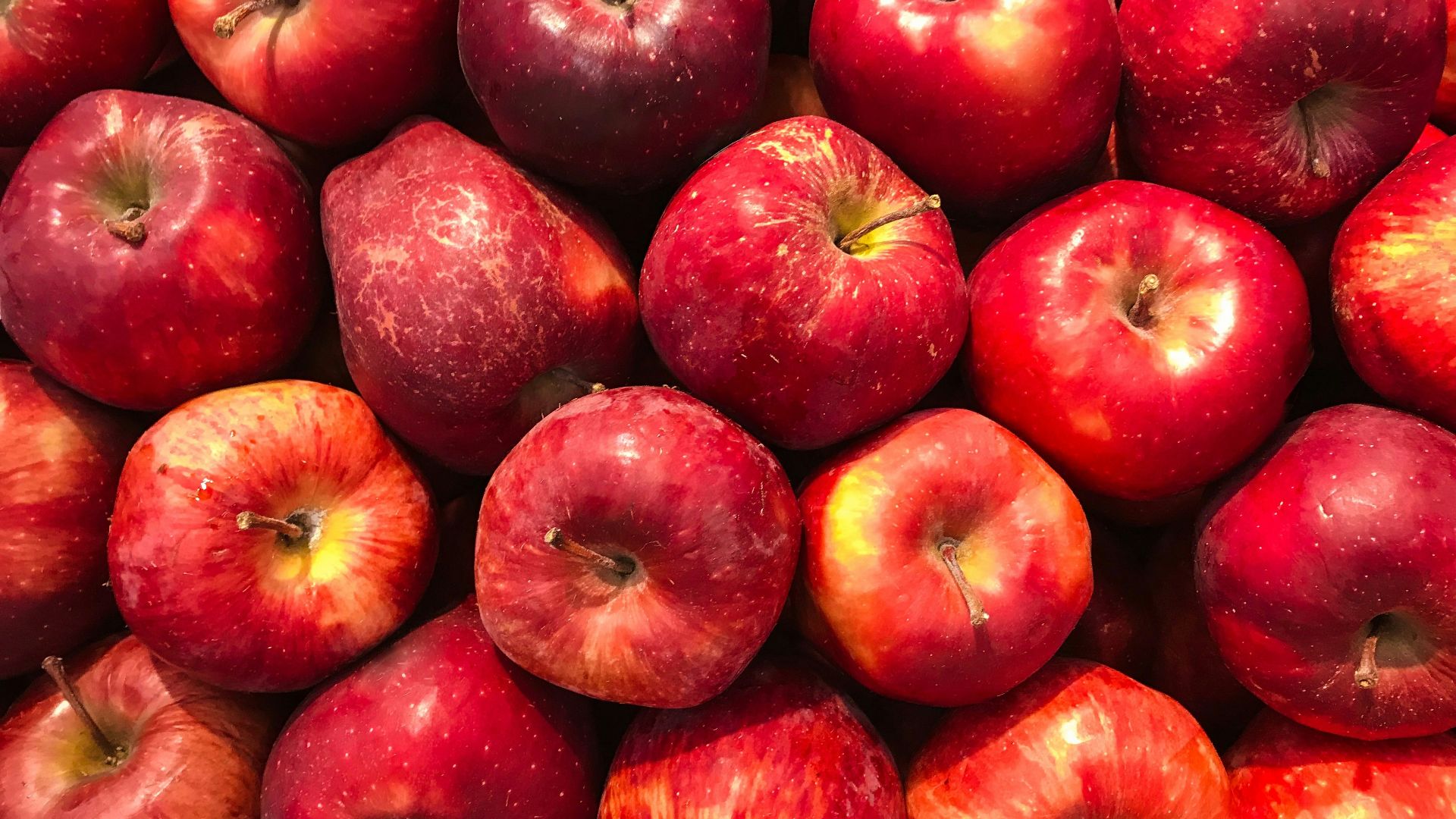 bunch of red apples