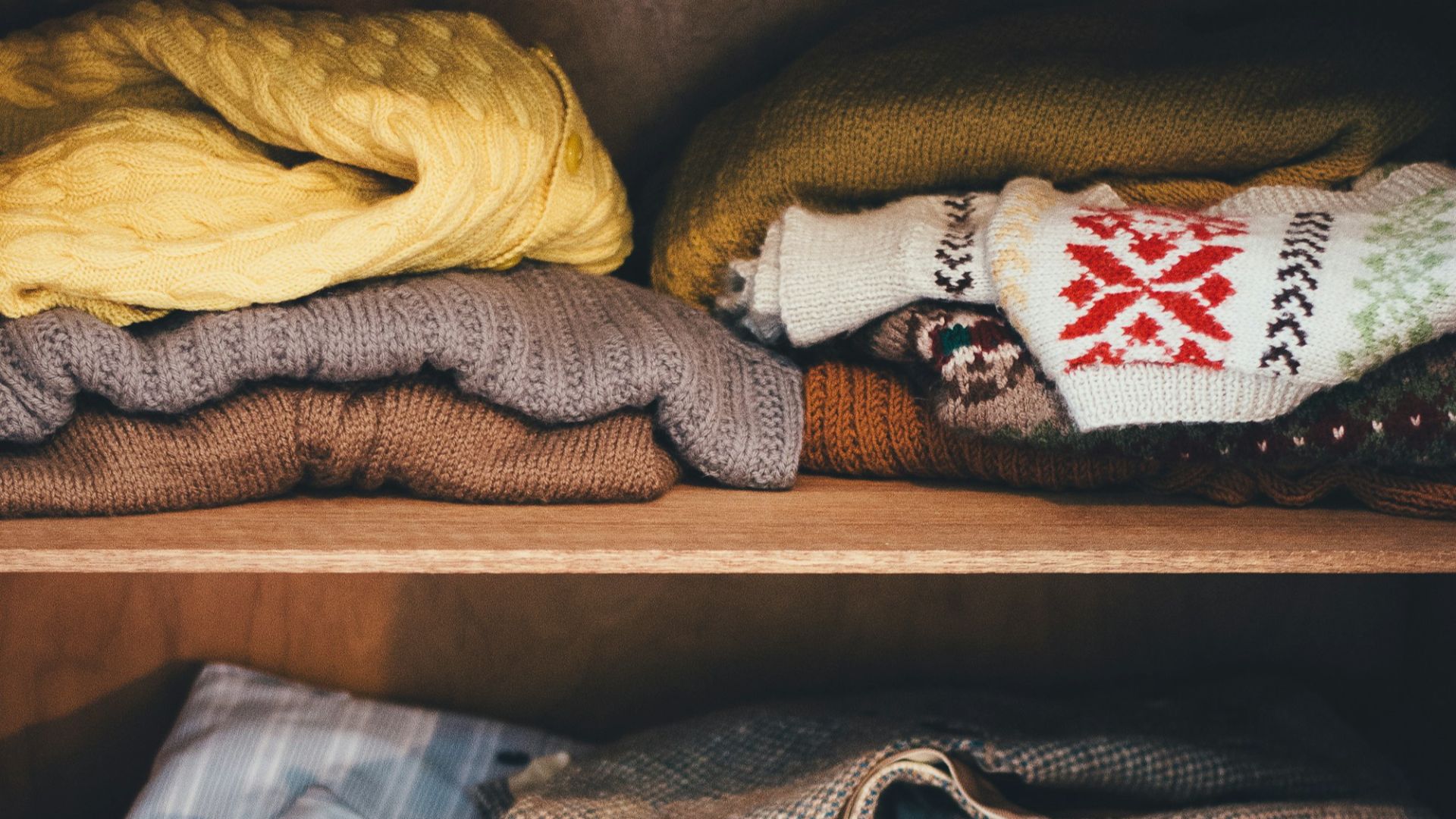 clothes lot on shelf
