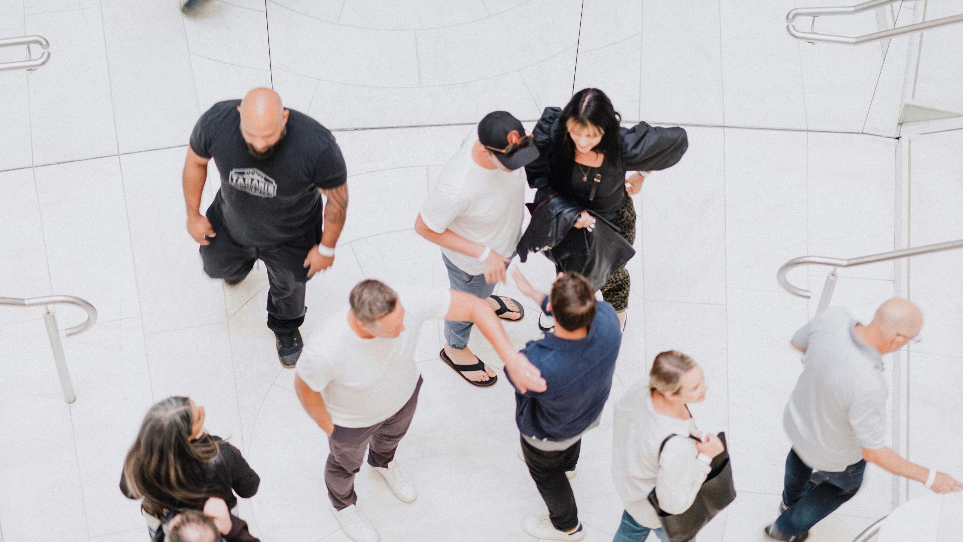 a group of people in a room