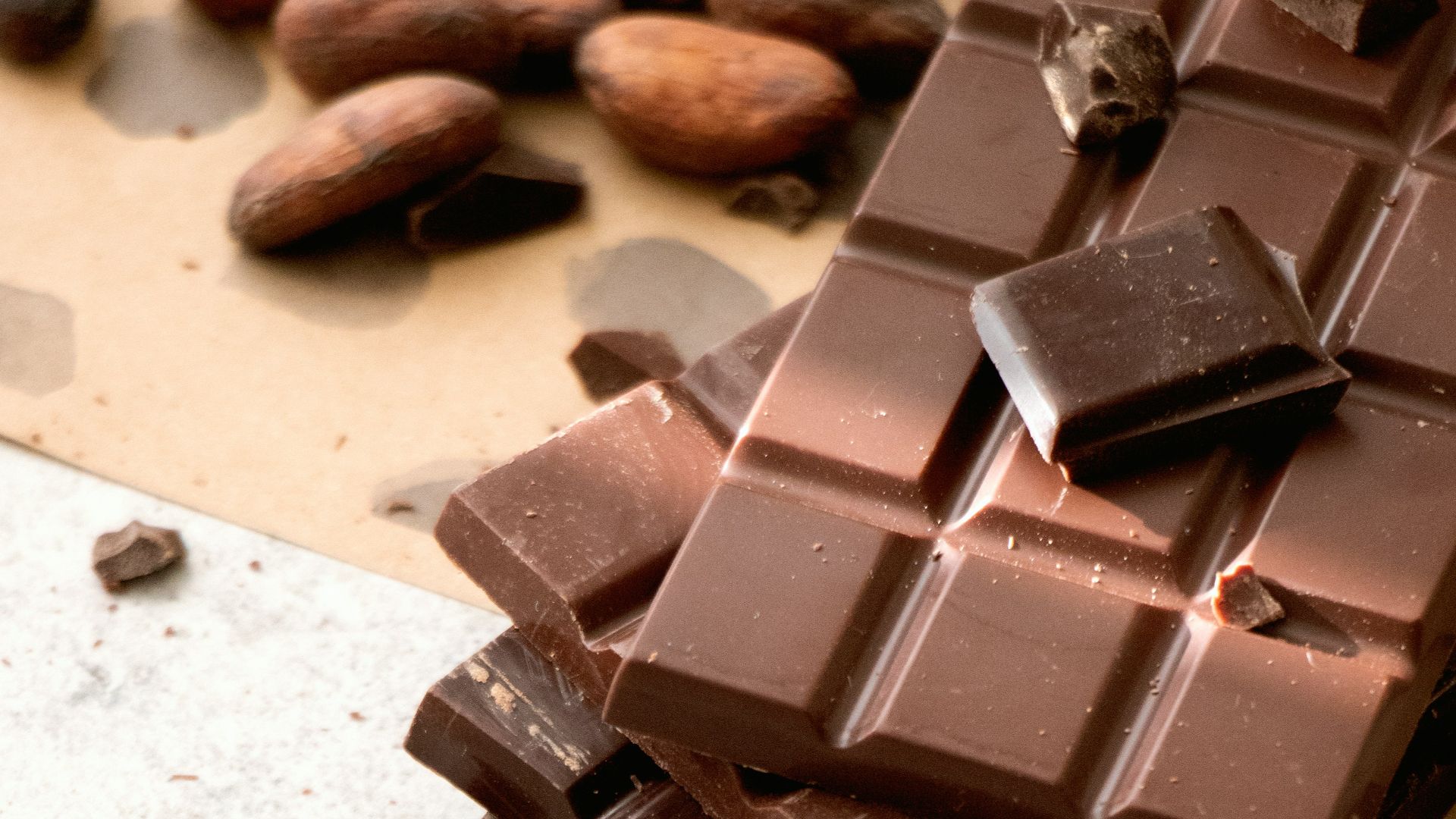 chocolate bars on white table