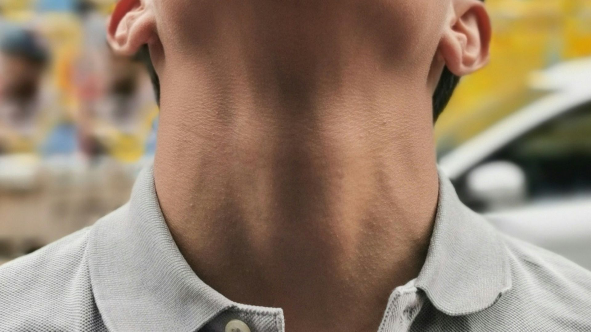 man looking at ceiling