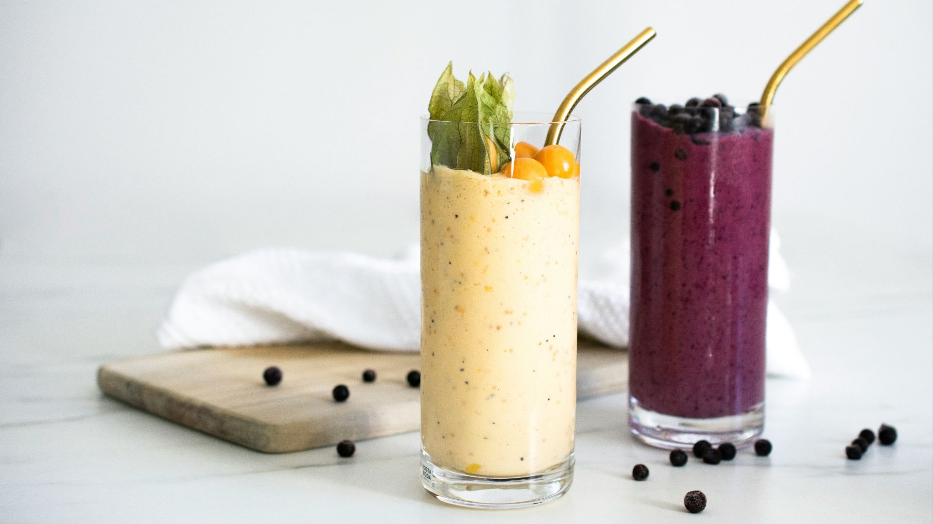 a group of different colored drinks