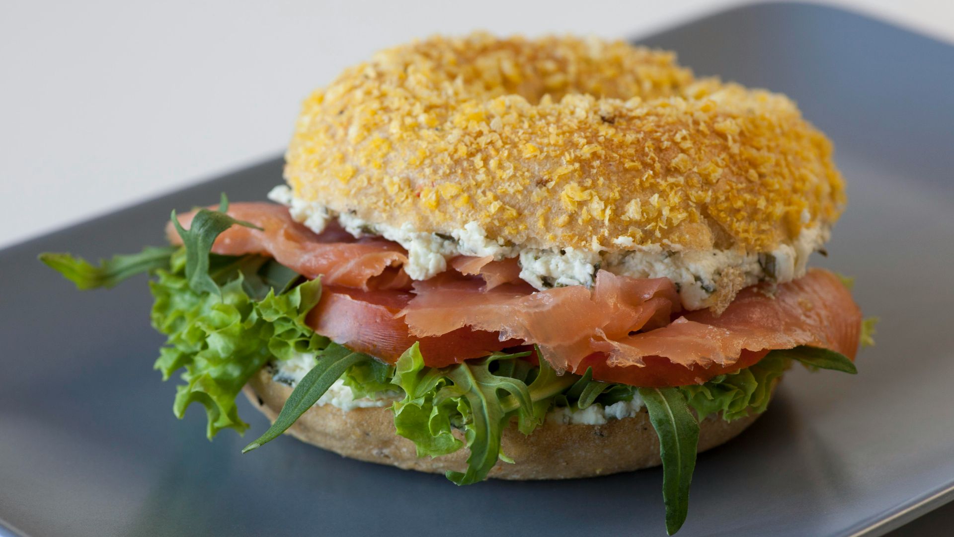 a close up of a sandwich on a plate