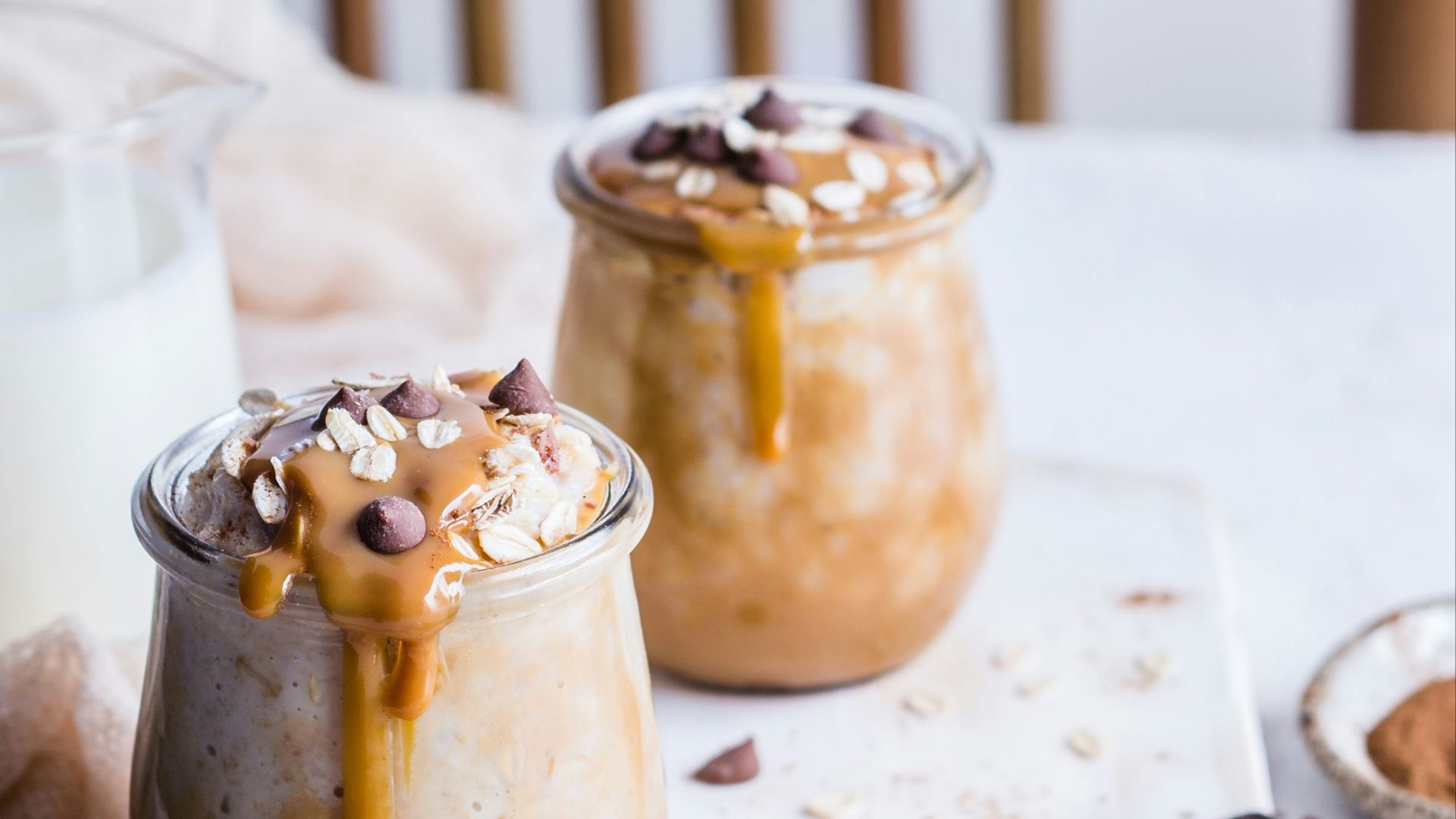 two cups of ice cream with marshmallows