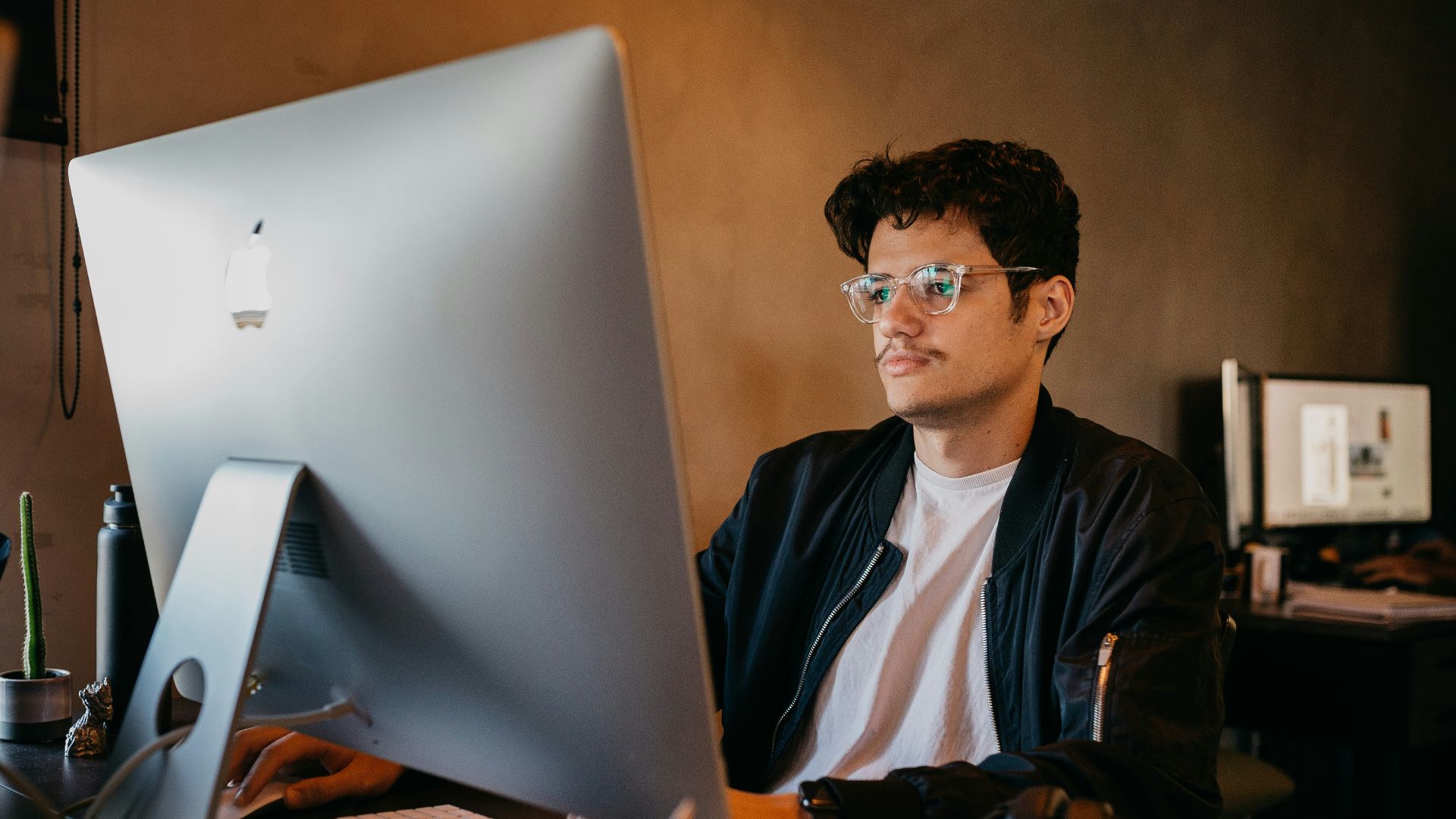 a man sitting at a desk