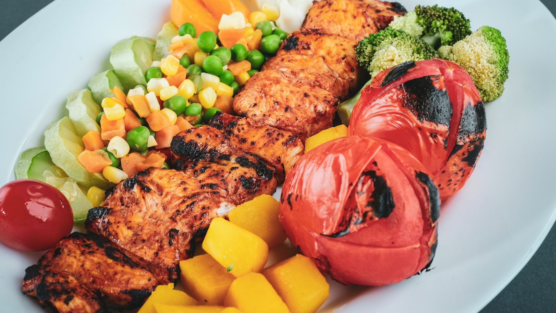 cooked food on white ceramic plate