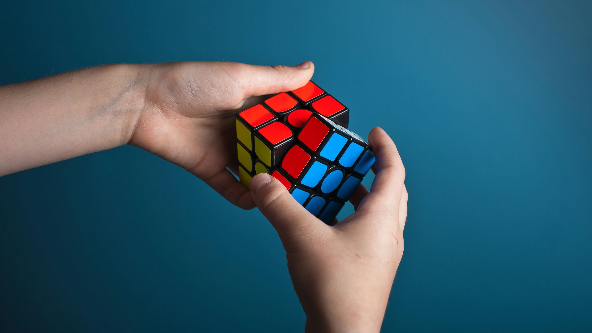 person playing magic cube