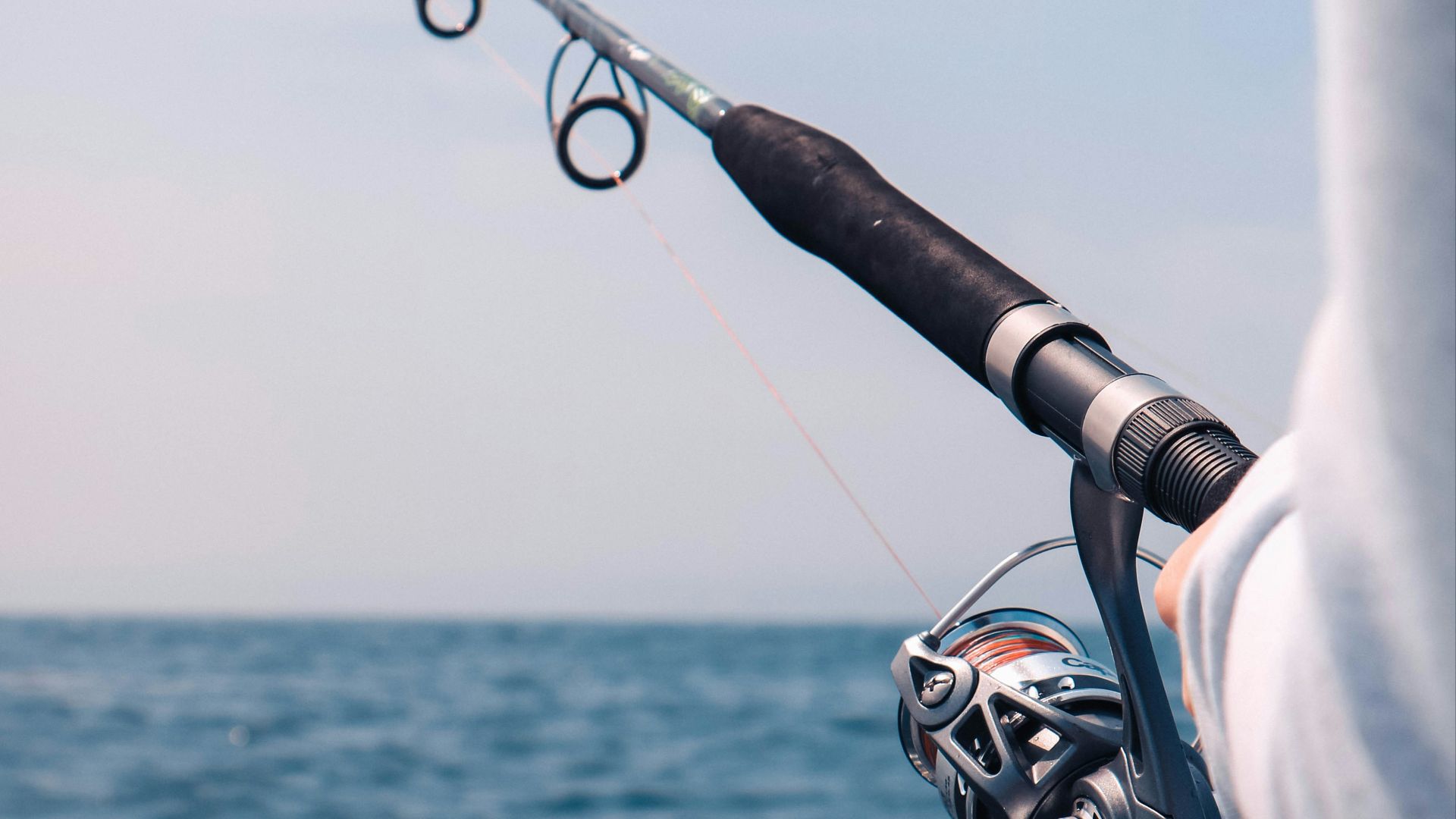 person holding black fishing rod