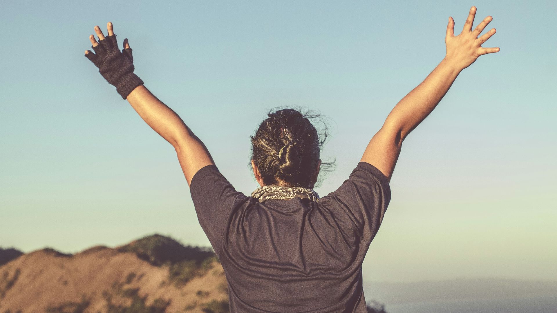 person raising hands
