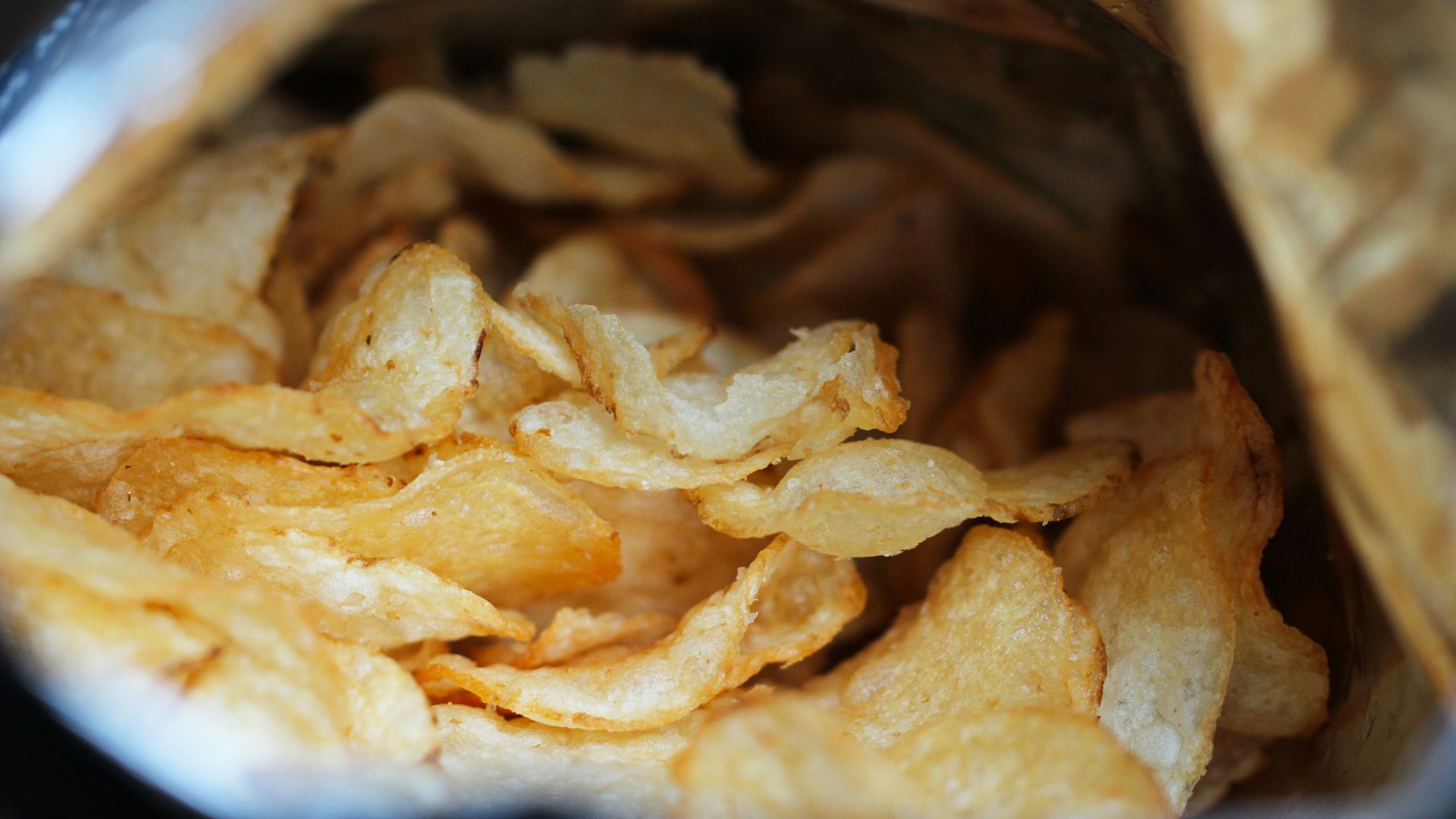 a close up of a bag of potato chips