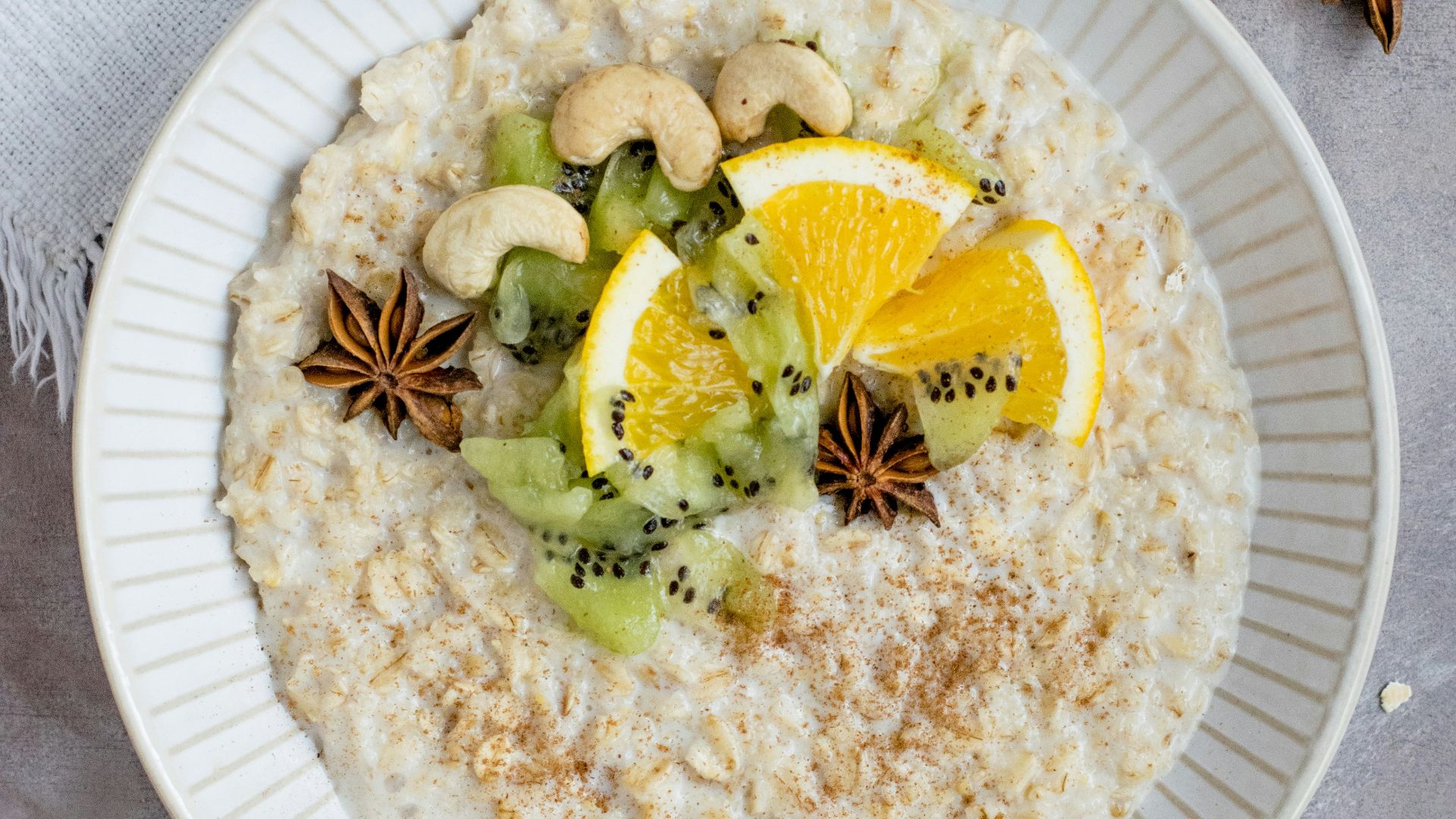 sliced fruit and kiwi on plate