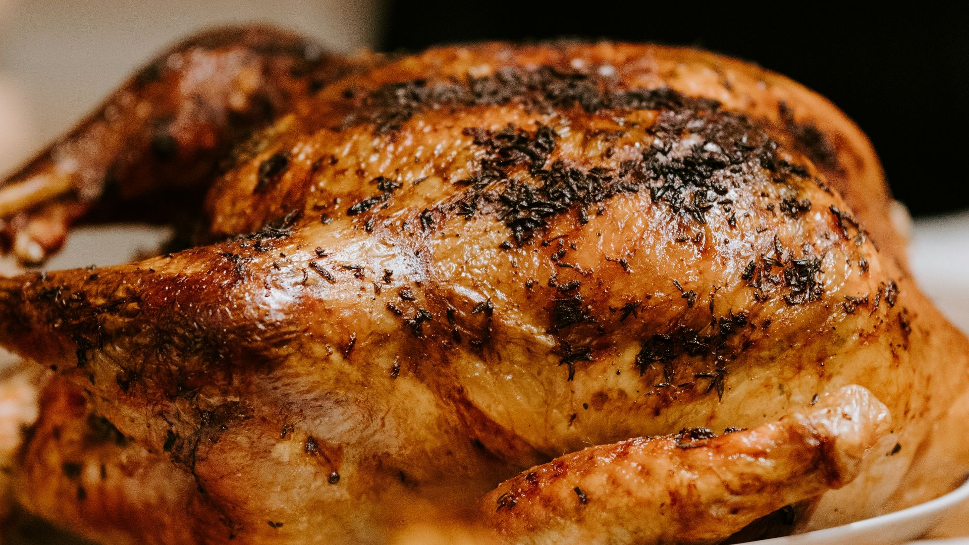 roasted chicken on white ceramic plate