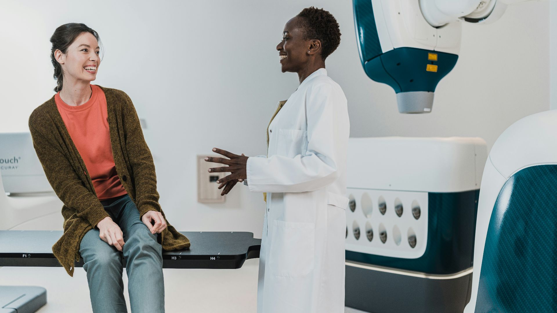 a man and a woman talking